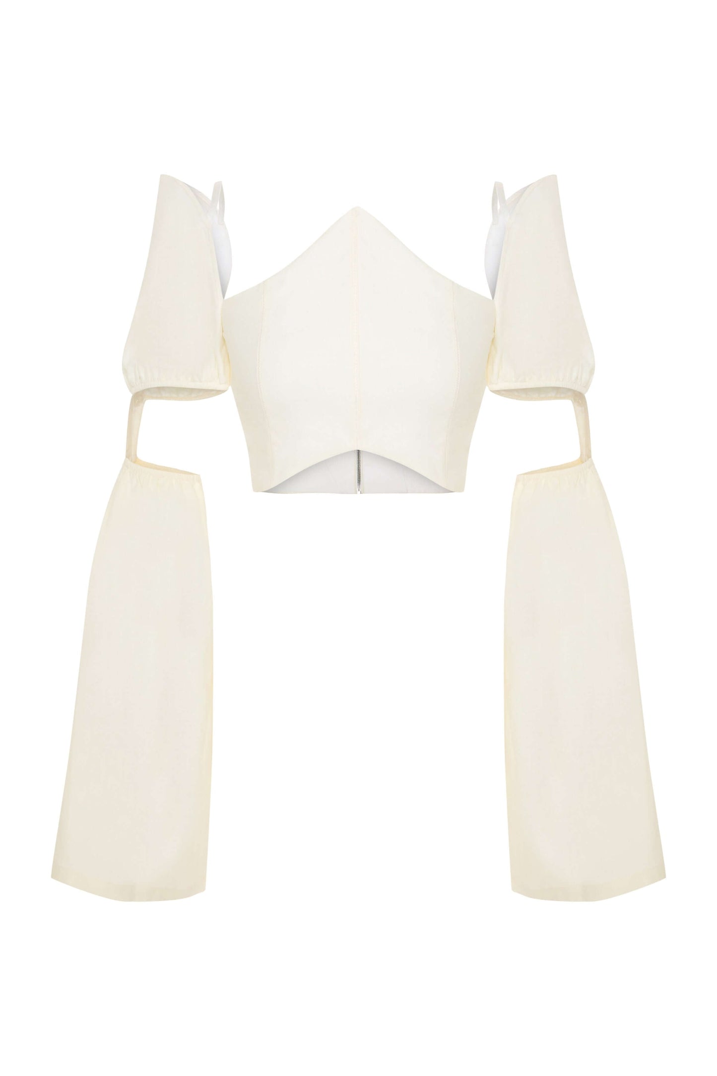 JENDUE Radiosa Sole Crop - Off-Shoulder Corset Puff Top