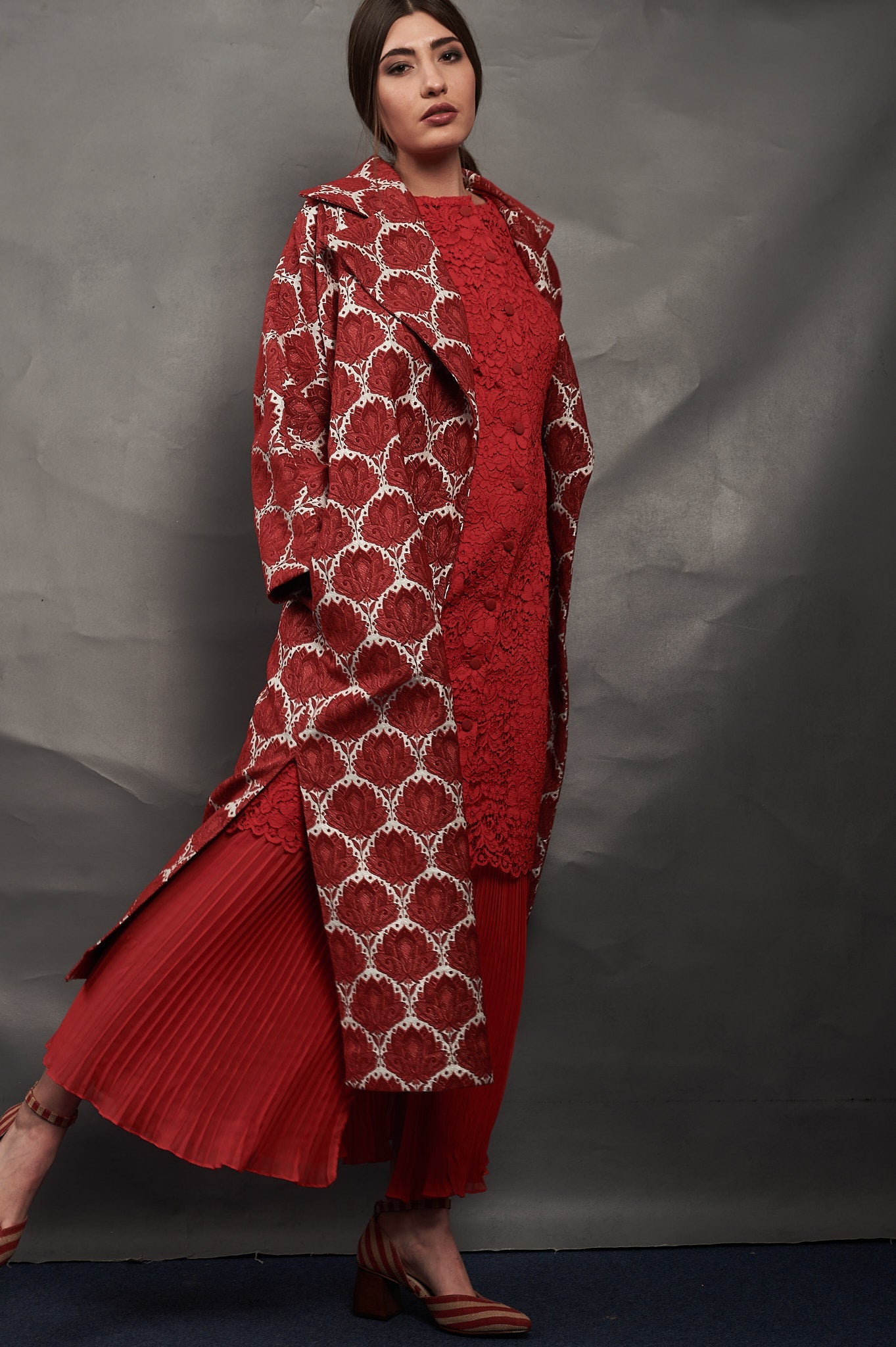 Coat Red Pattern
