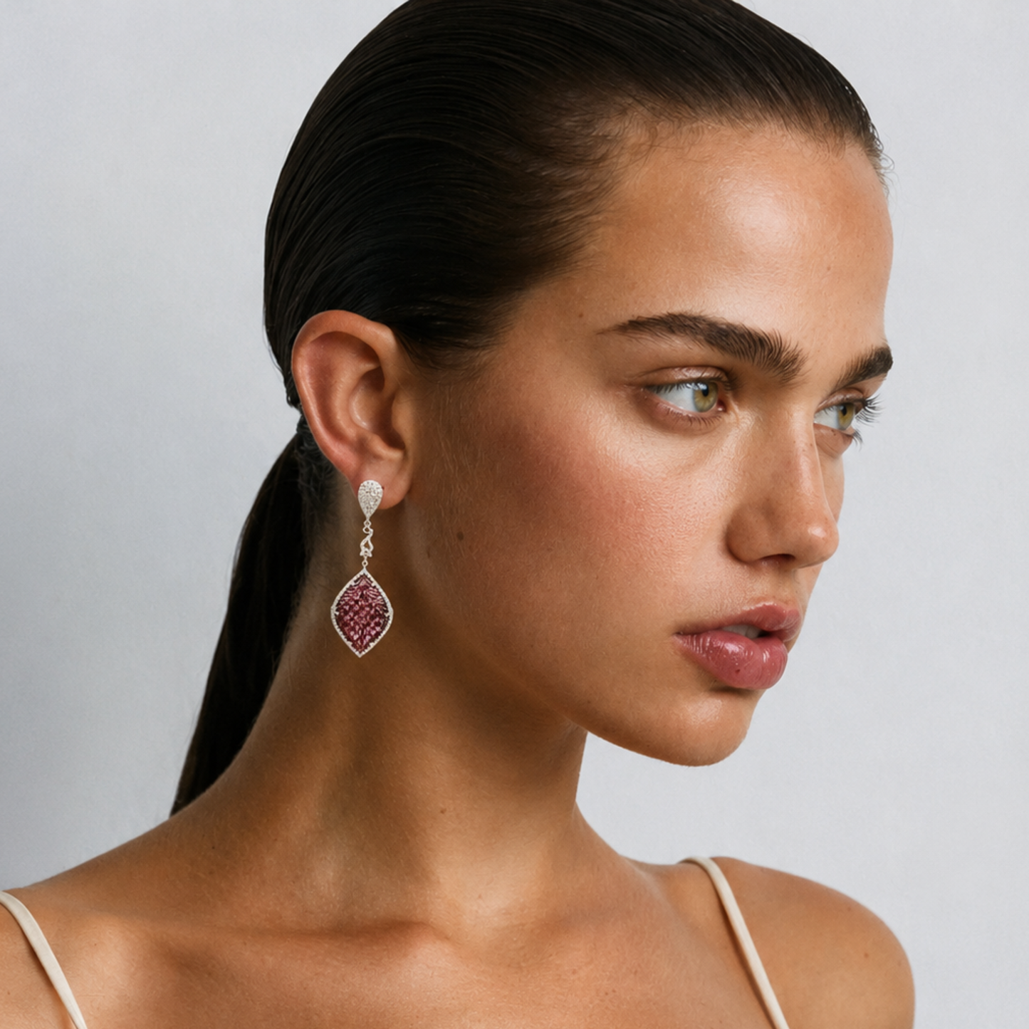 Blush Petal Drop Earrings