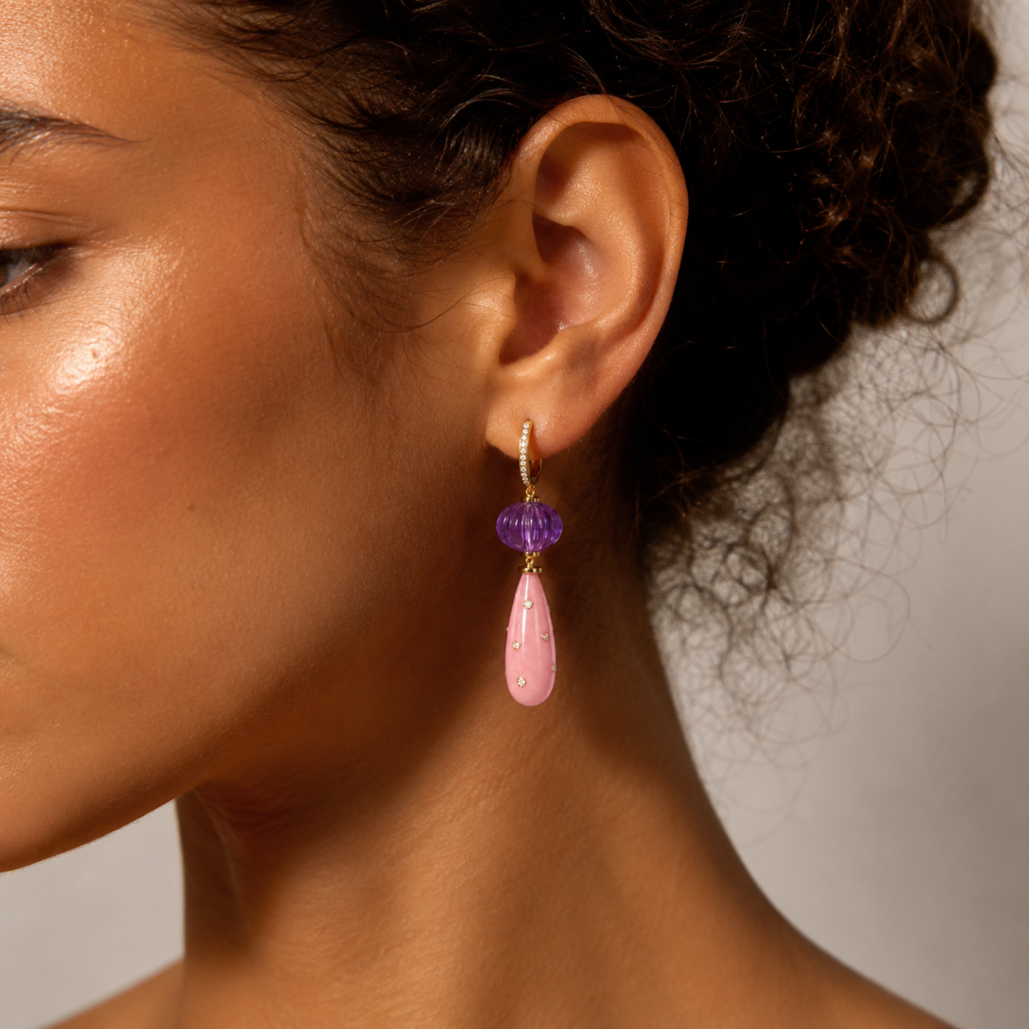 Rosé Drop Earrings