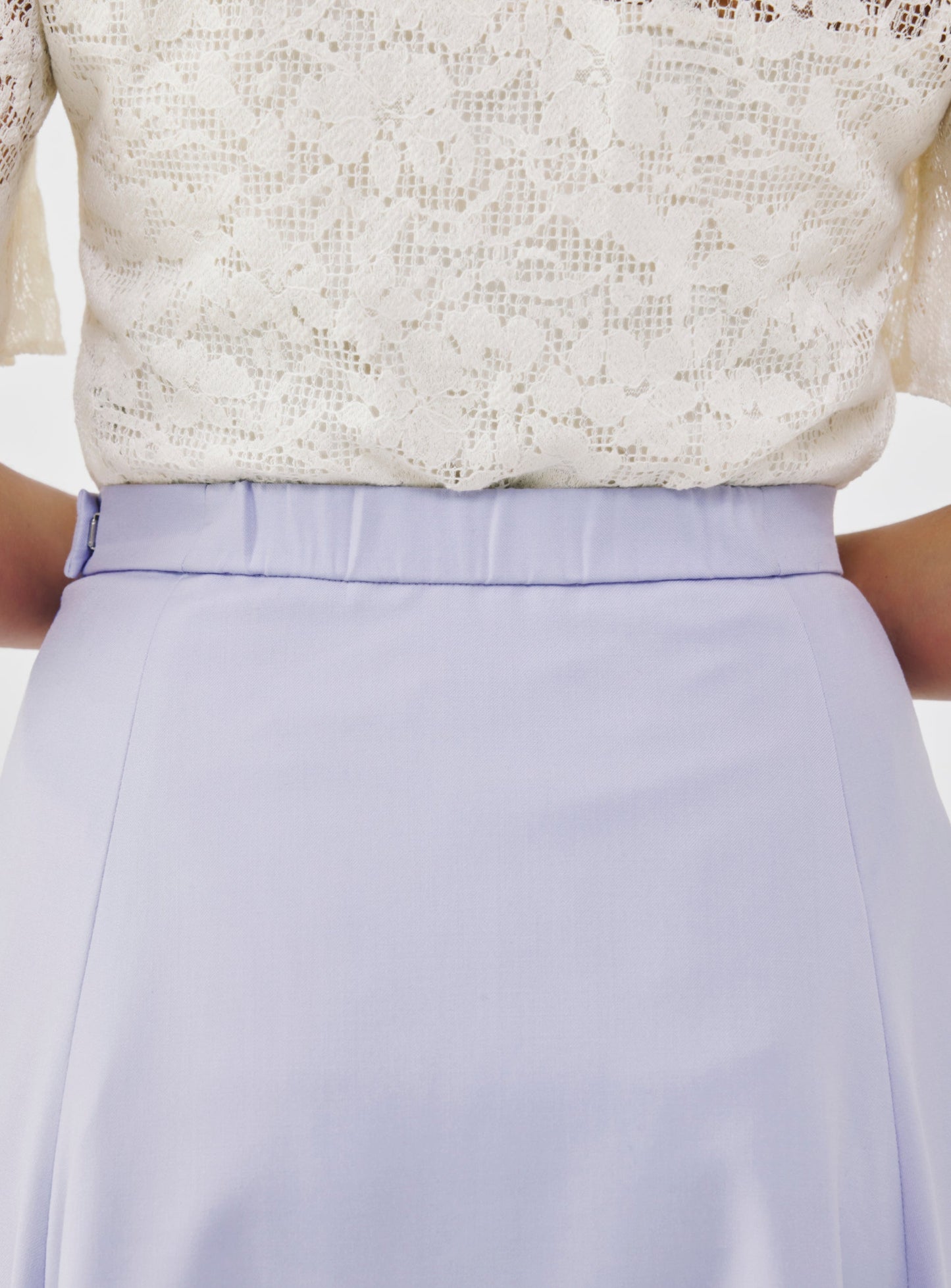 High-Waist Midi Skirt with Elastic Waistband