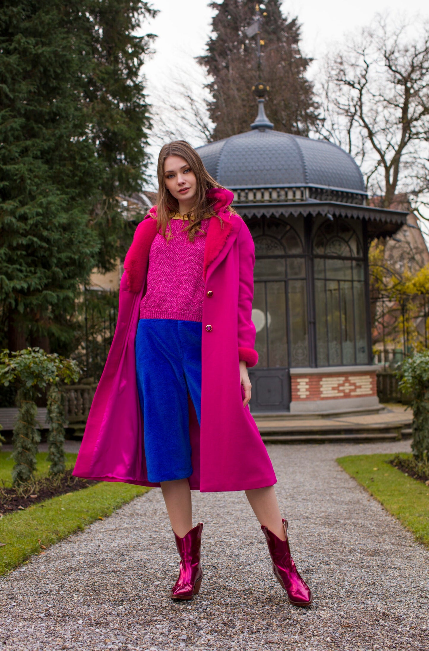 Coat Pink Fake Fur