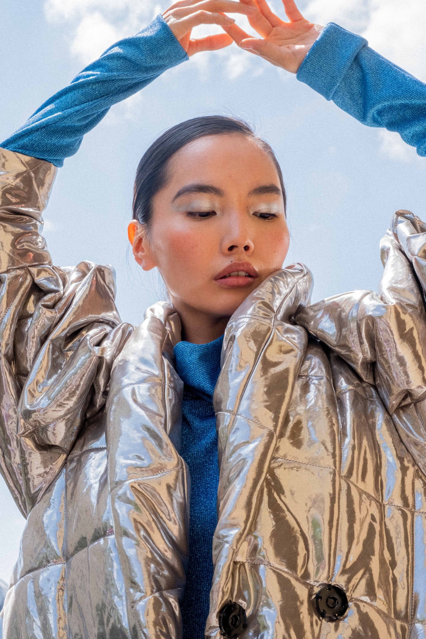 Coat Metallic Silver