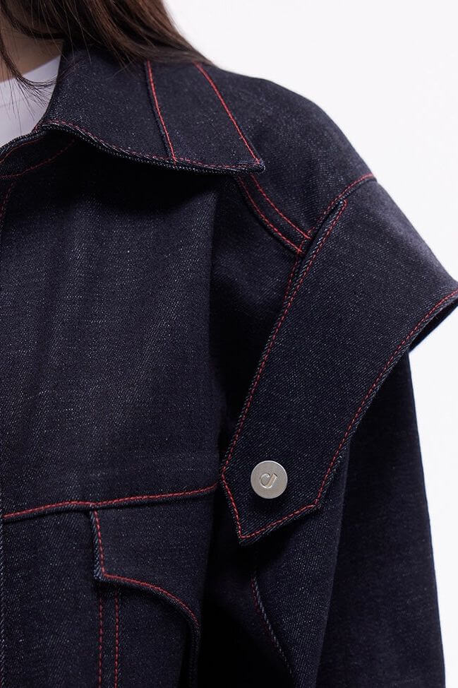 JENDUE Davidson Relaxed Fit Denim Jacket - Dark Wash