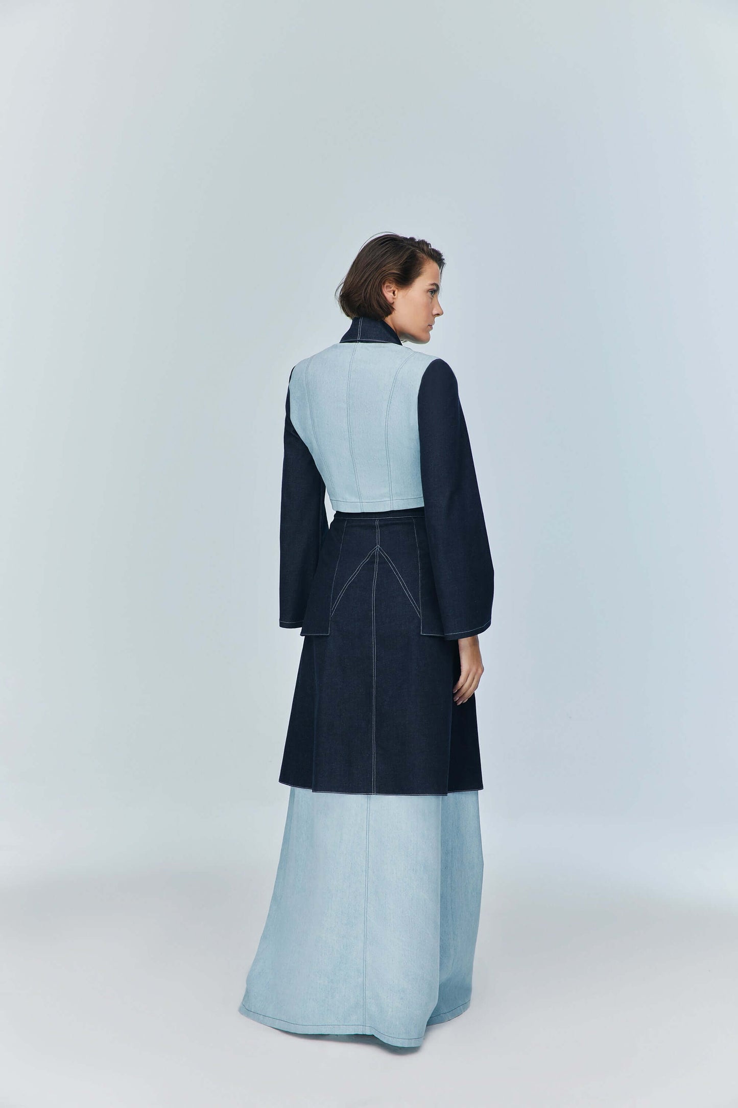 JENDUE Monte Denim Jacket - Stylish Zip-Front Crop Top