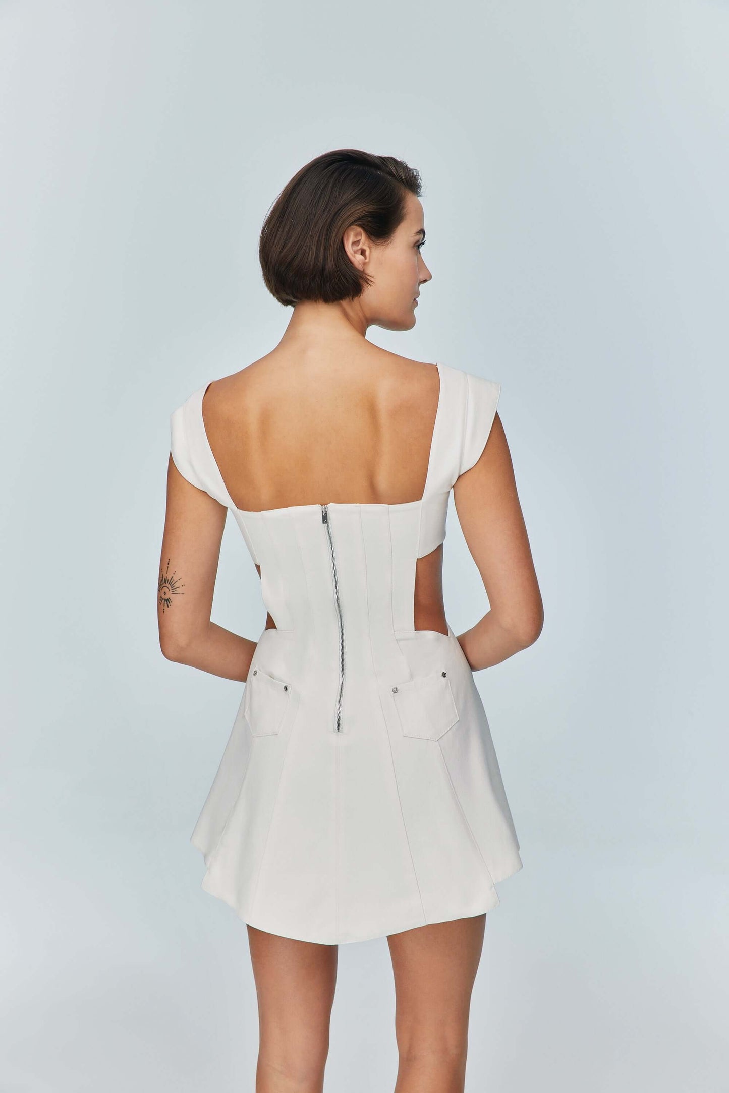 JENDUE Ron White Cut Out Denim Mini Dress - Modern & Chic