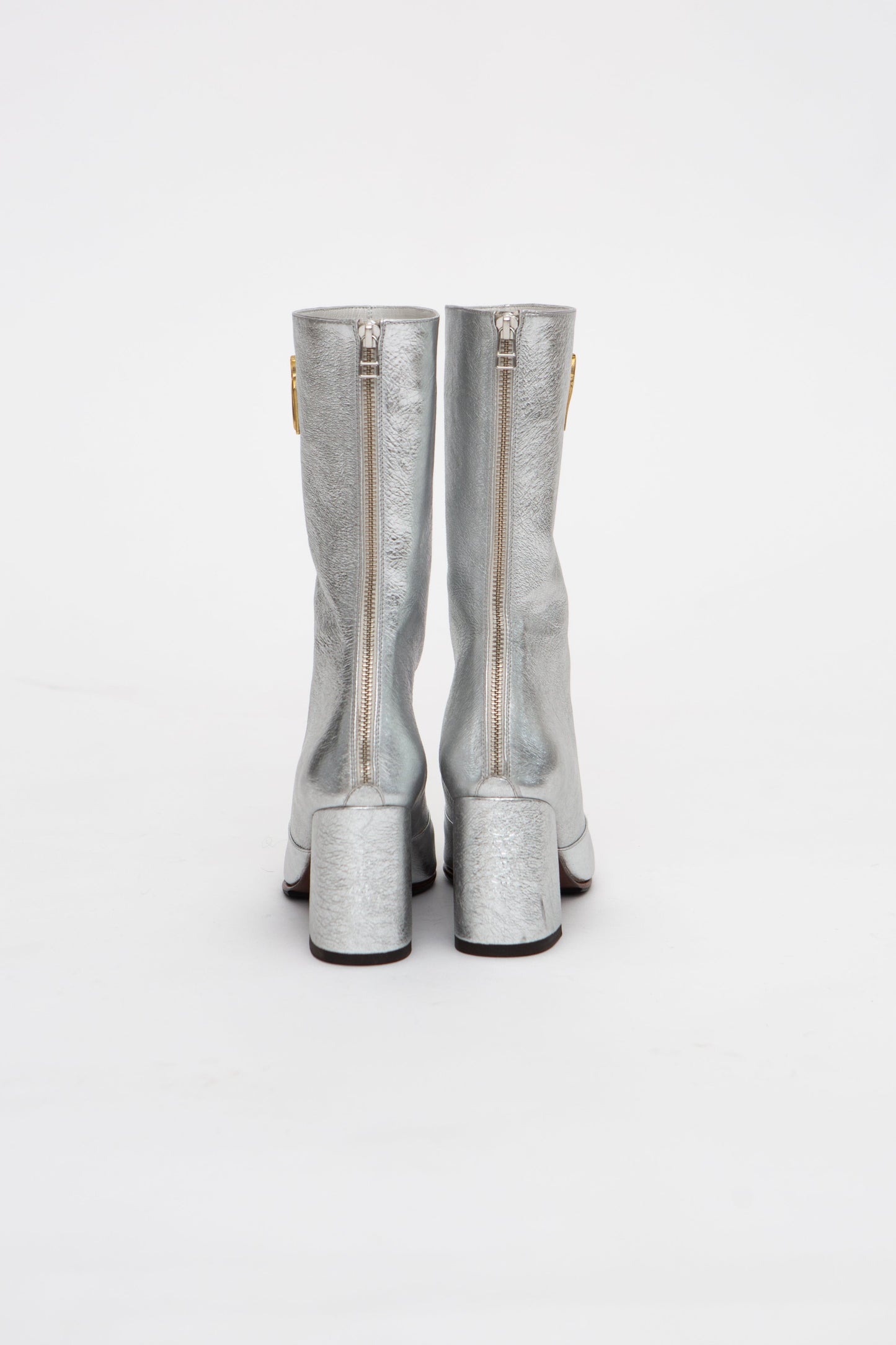 Handmade Boots Metallic Silver