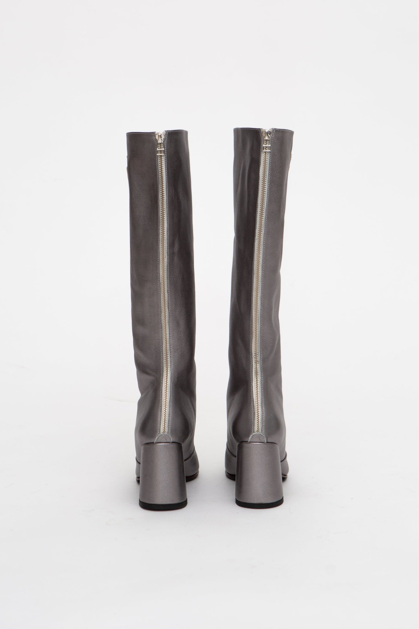 Handmade Boots Metallic Grey