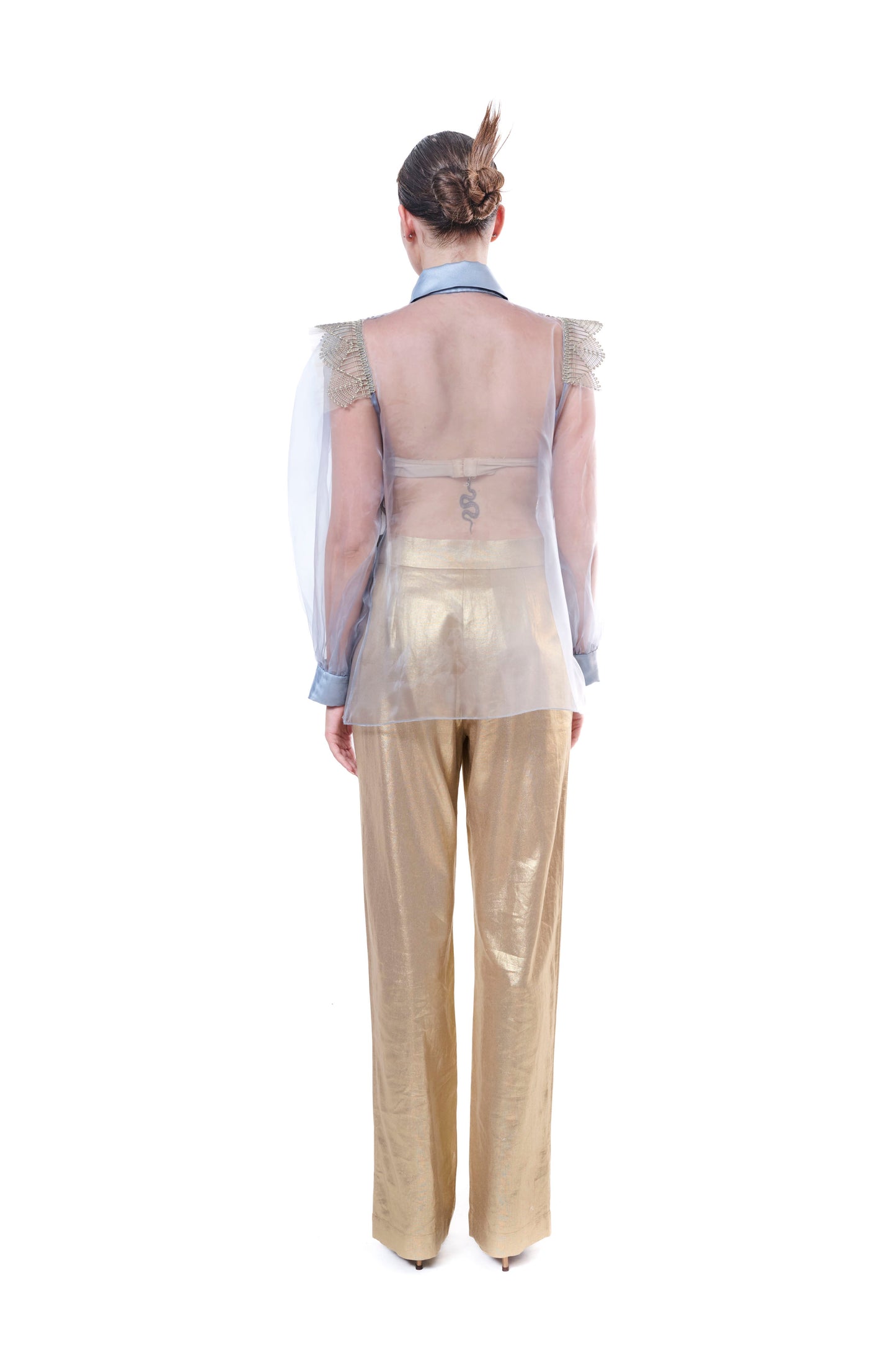 Unique Blouse Embroidery Transparent Handmade