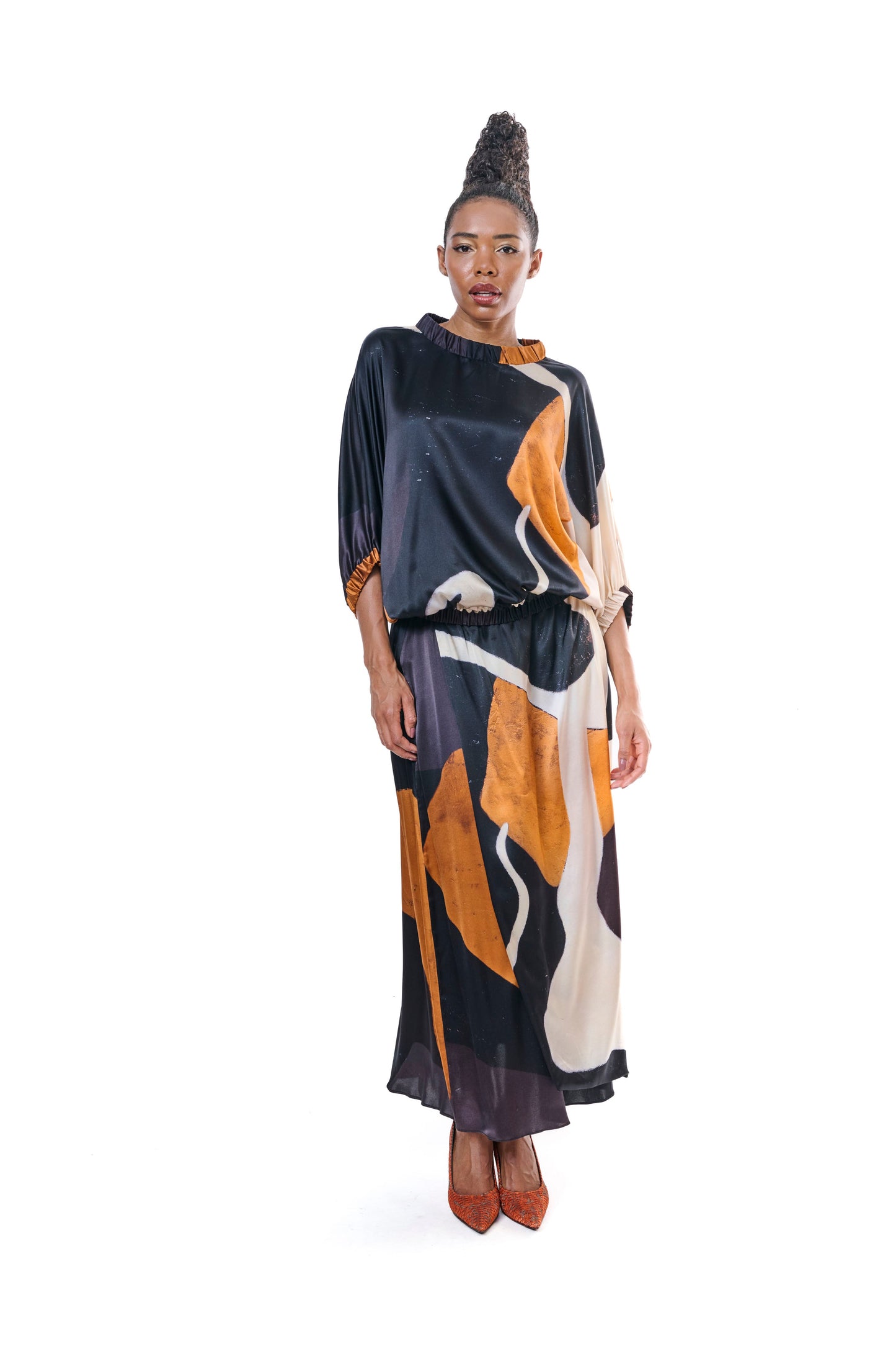 Skirt Flowing Silk PRINT MAKA DADIANI ART