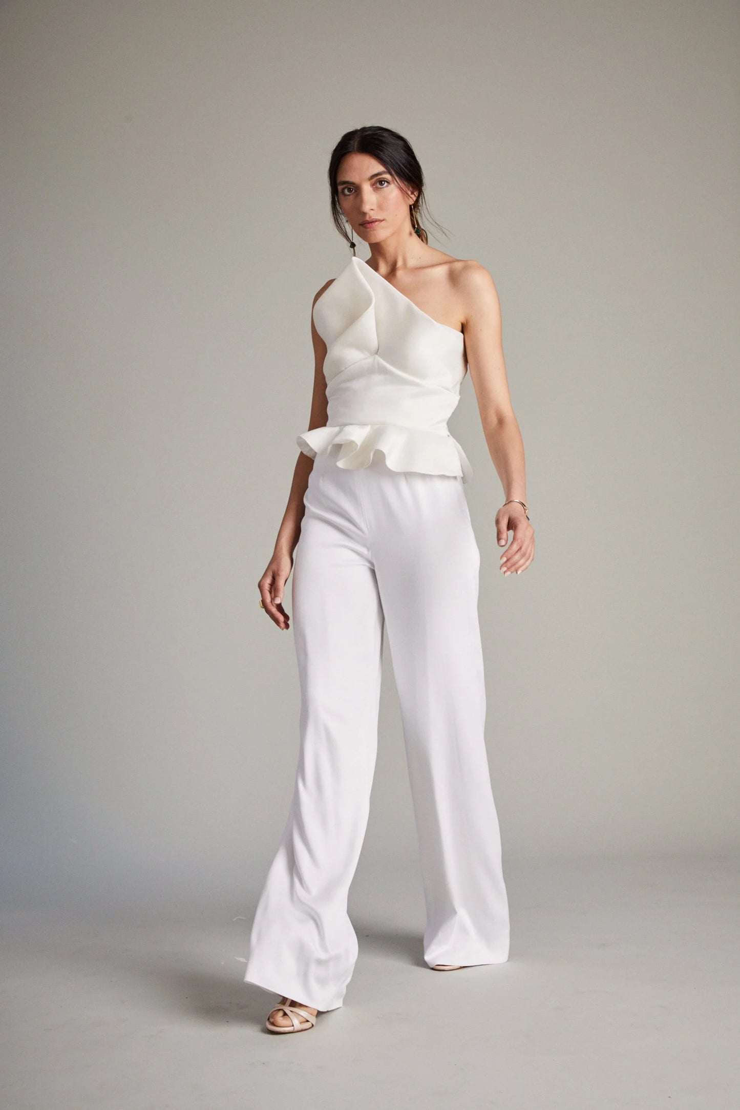 White Wide Leg Trousers