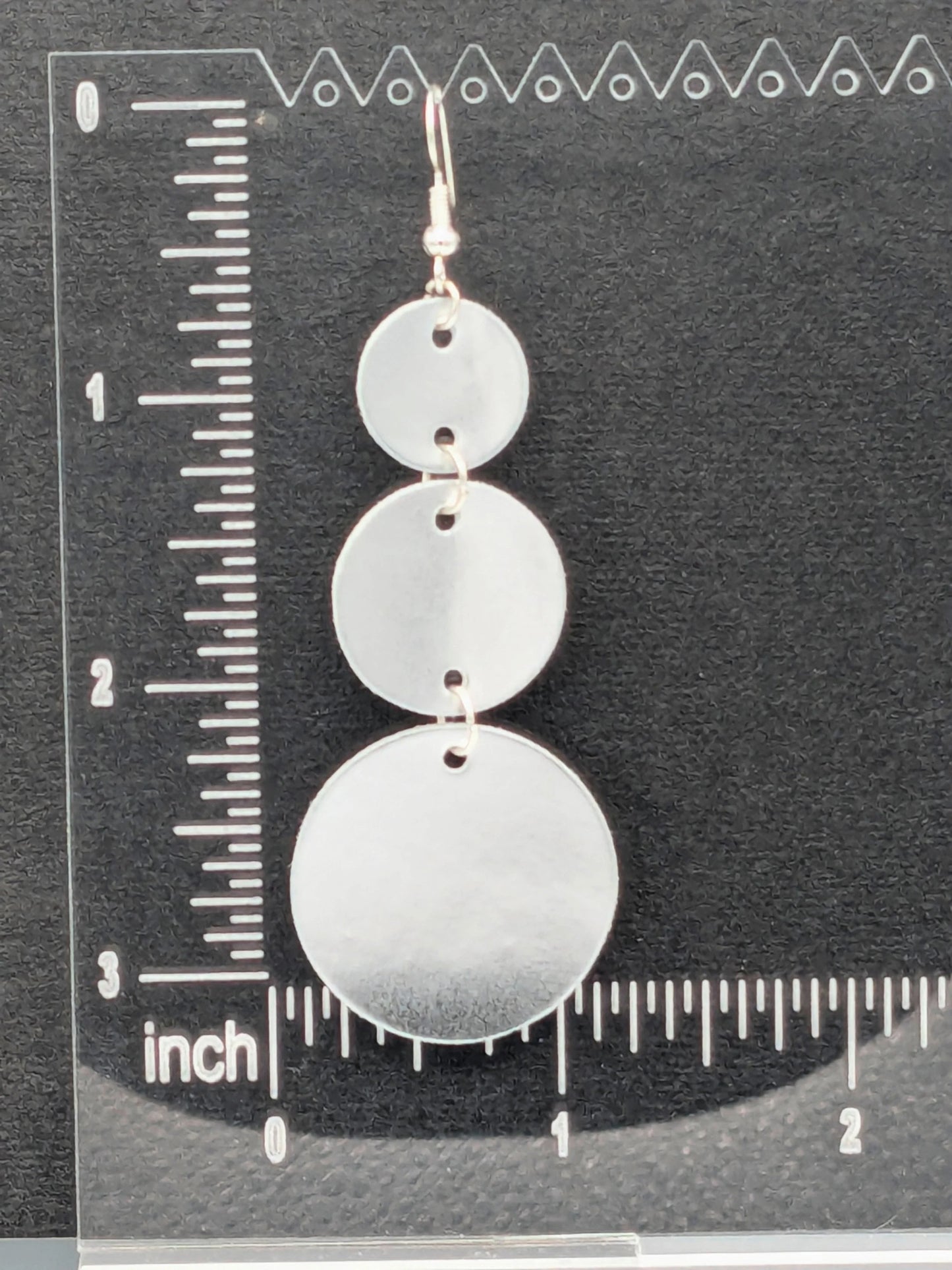 Silver Circles Series: One-of-a-Kind Mirror-Finish Italian Leather Earrings