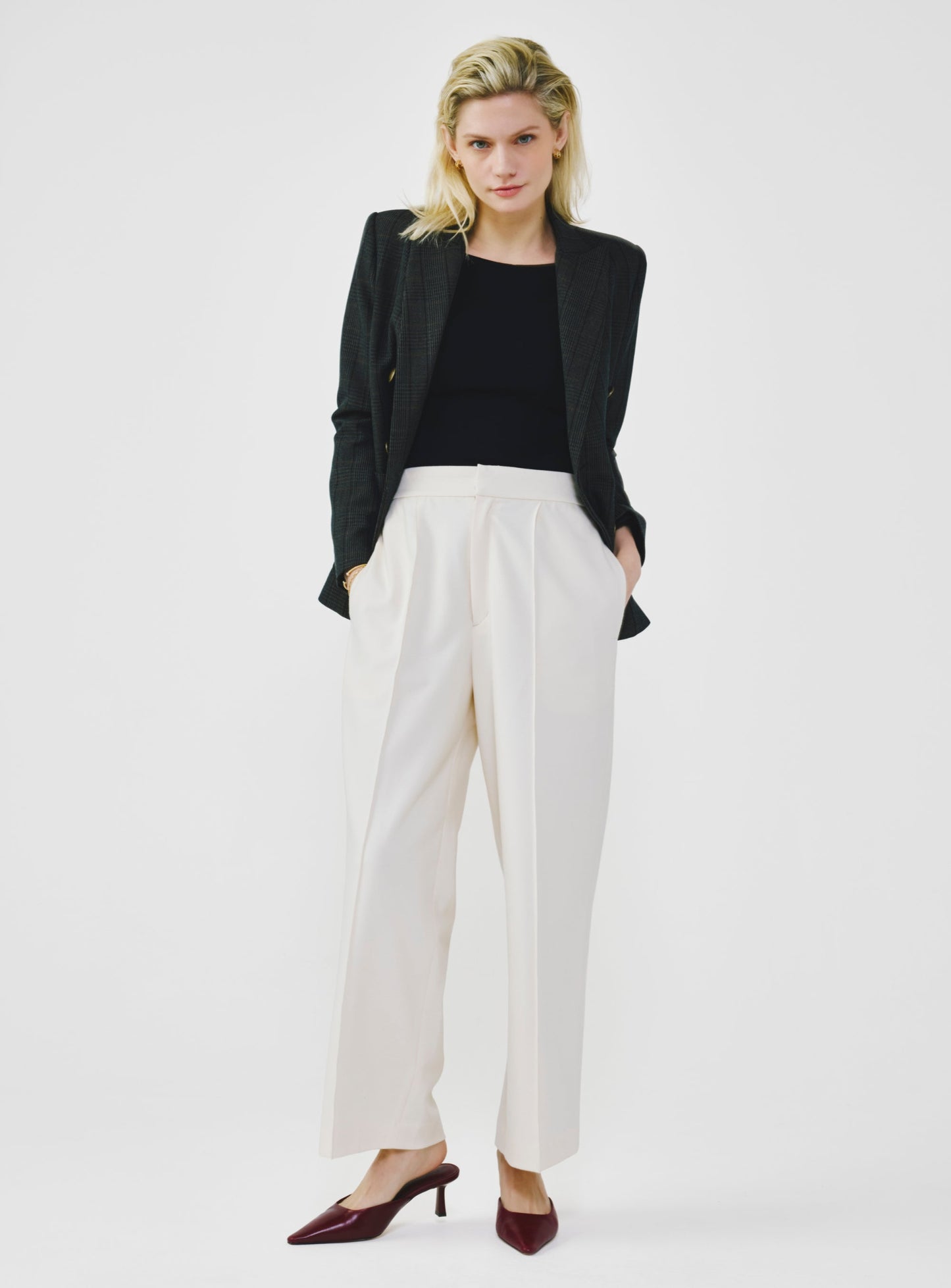 Wide Leg Pants with Elastic Waistband
