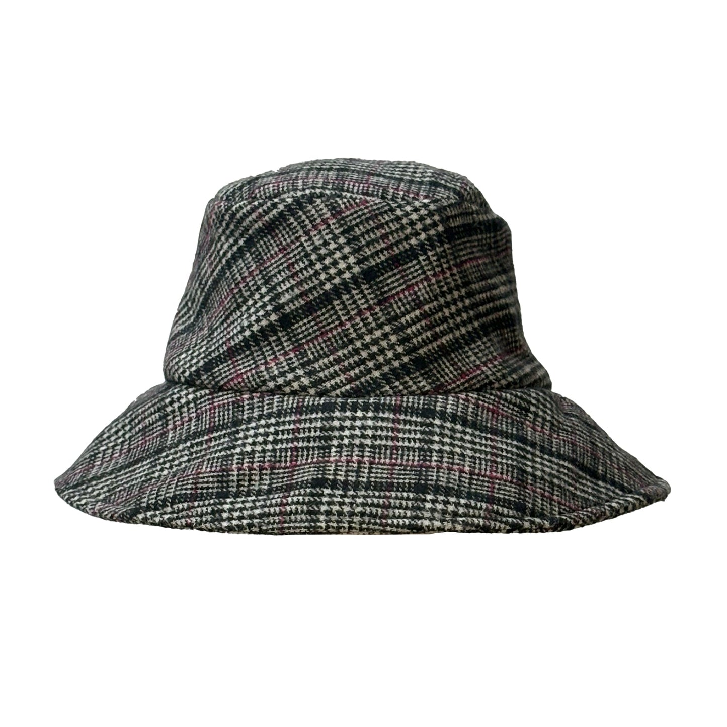 Plaid Bucket Hat — Black Wool
