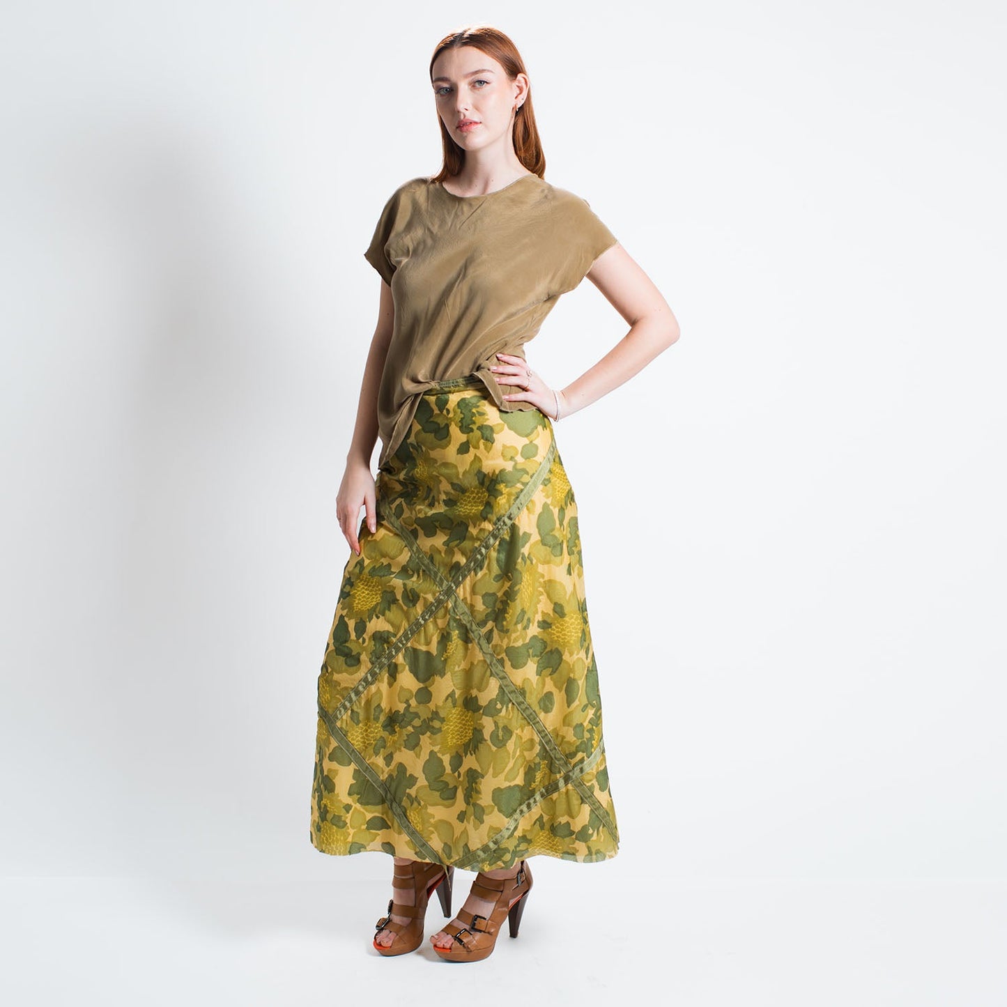Harriet Midi Parachute Skirt-Camo