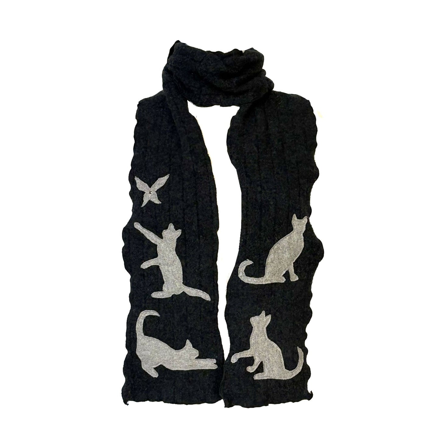 Cats Scarf – Charcoal