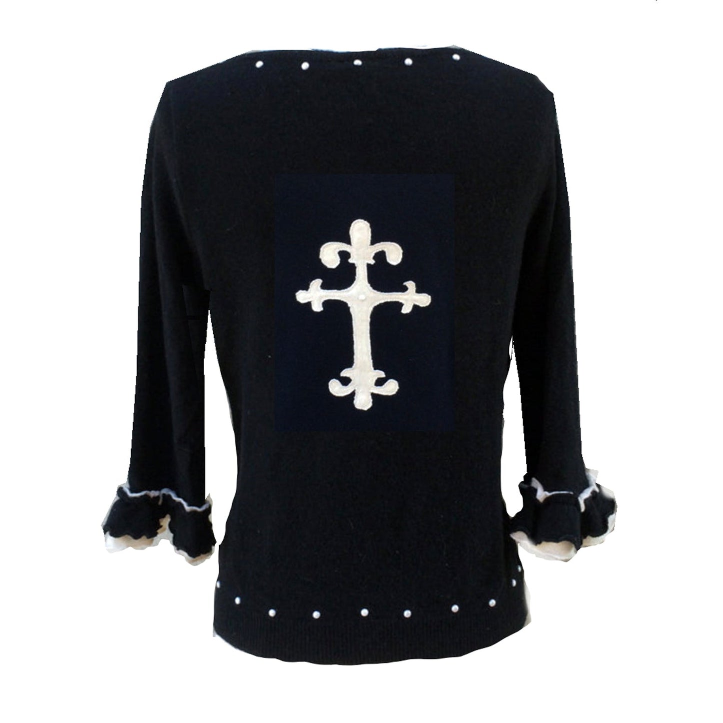Ruffle Sleeved Cardigan-Cross