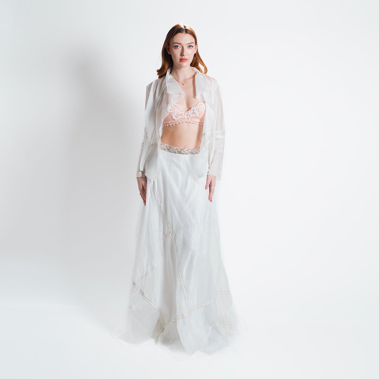 Elinor Flutter Front Jacket-White