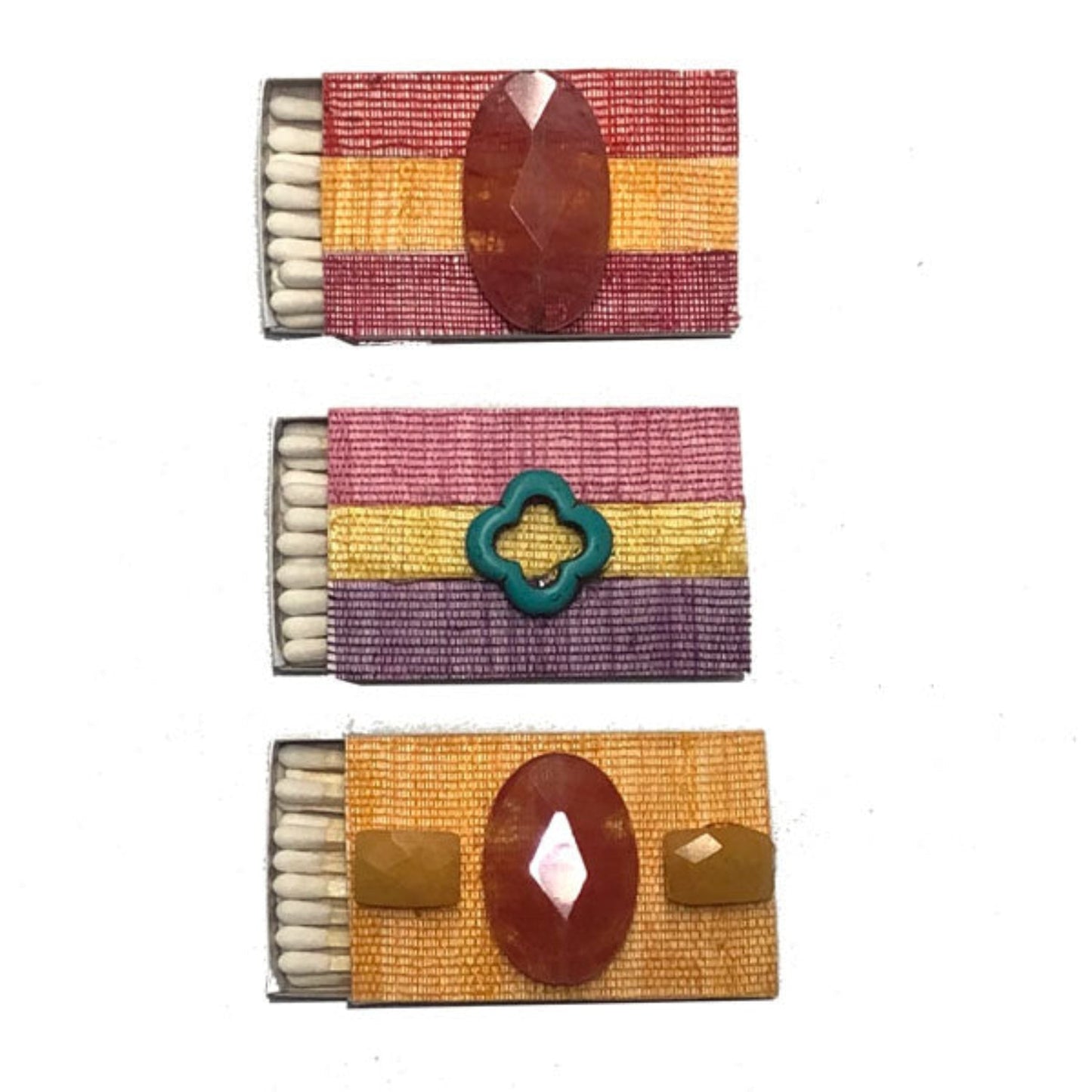 Semiprecious & Pineapple Matchboxes-Yellows
