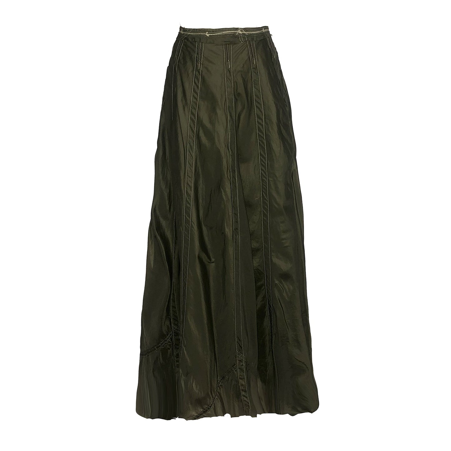 Olivia Maxi Parachute Skirt-Olive