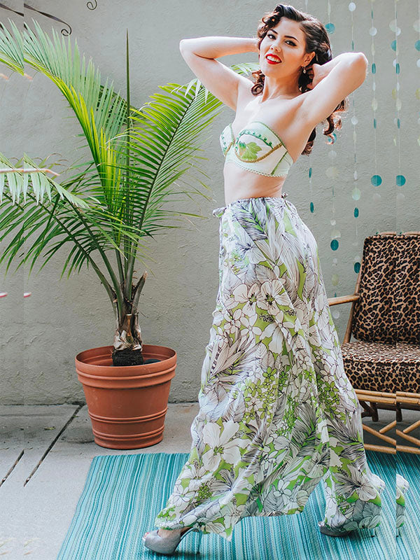 Paloma Wrap Pants-Silk Hibiscus