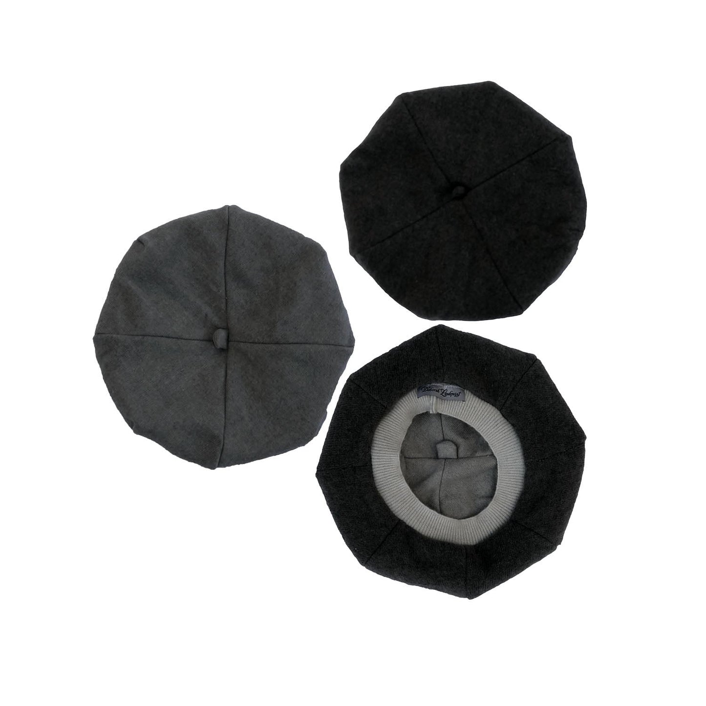 Reversible Cashmere Beret-Greys