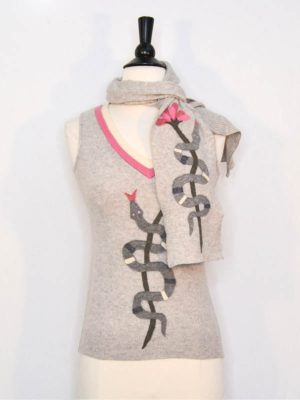 Grey Snake and Flower Sweater Vest Set