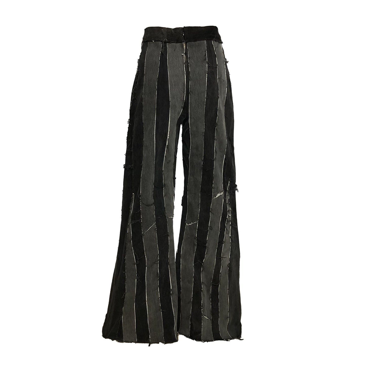 Wide Leg Layla Stripe Jean — Neutral Black
