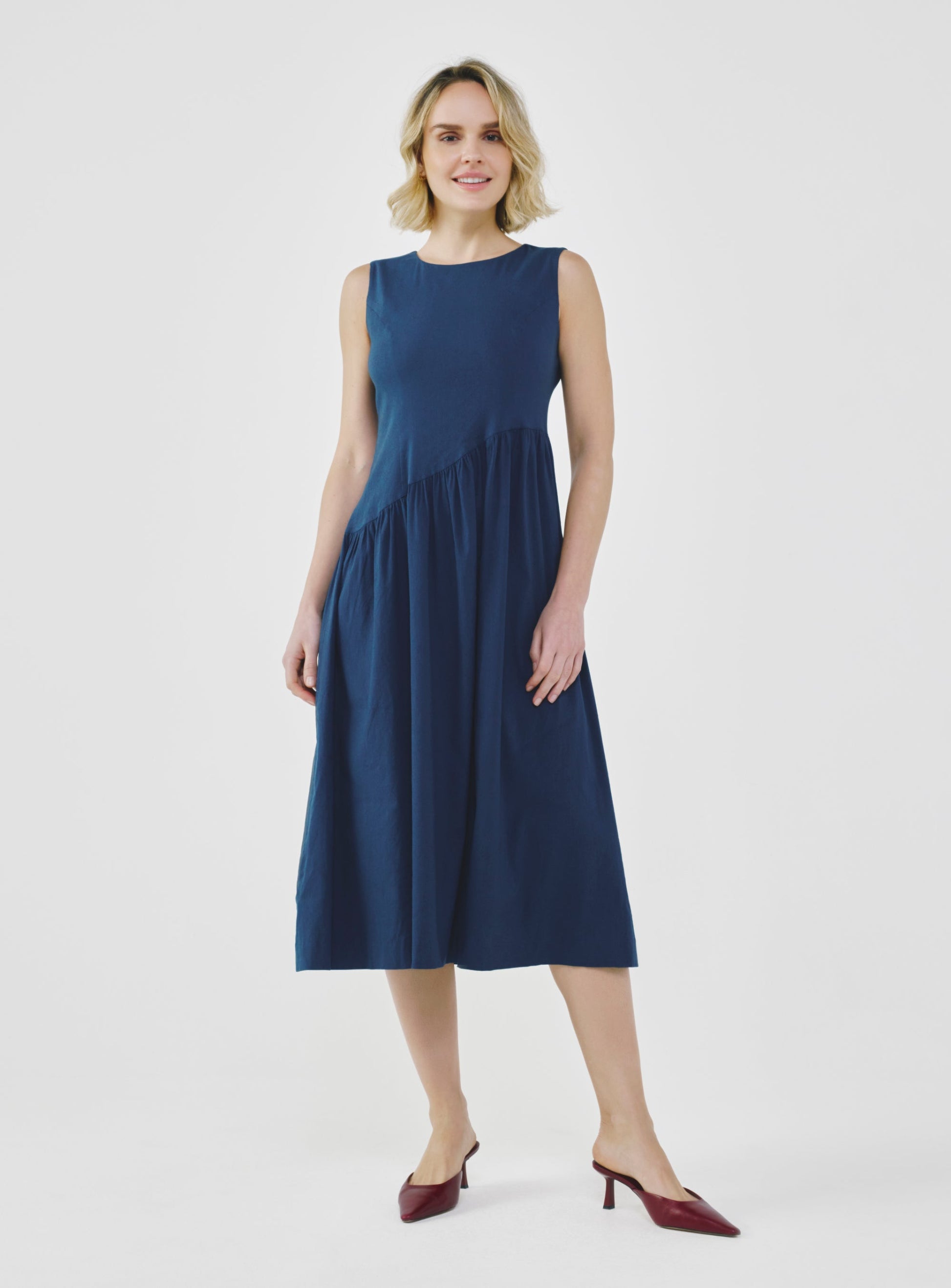 Linen Dress - Navy