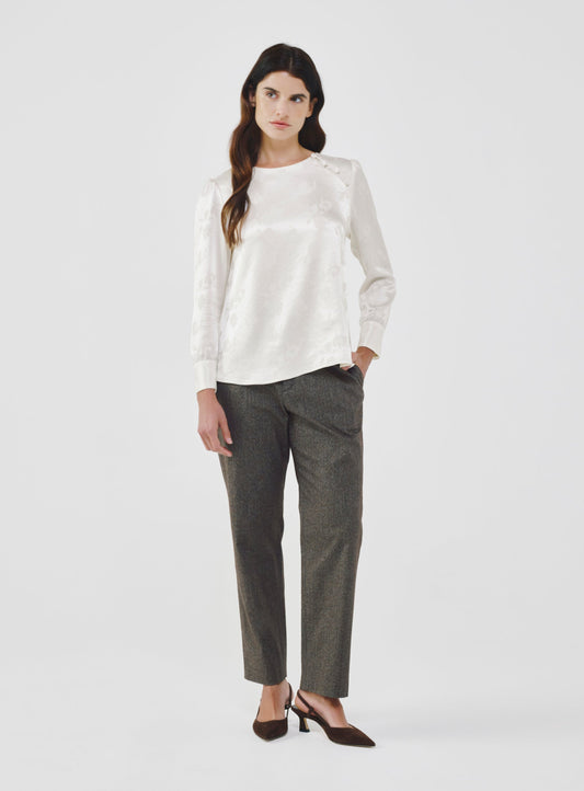 Off-White Floral Print Blouse