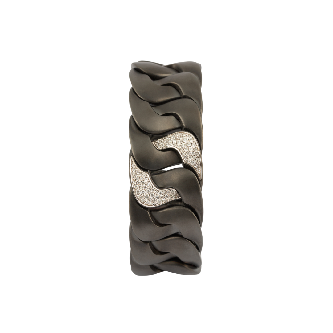 Titanium Bracelet With White Gold & White Diamonds