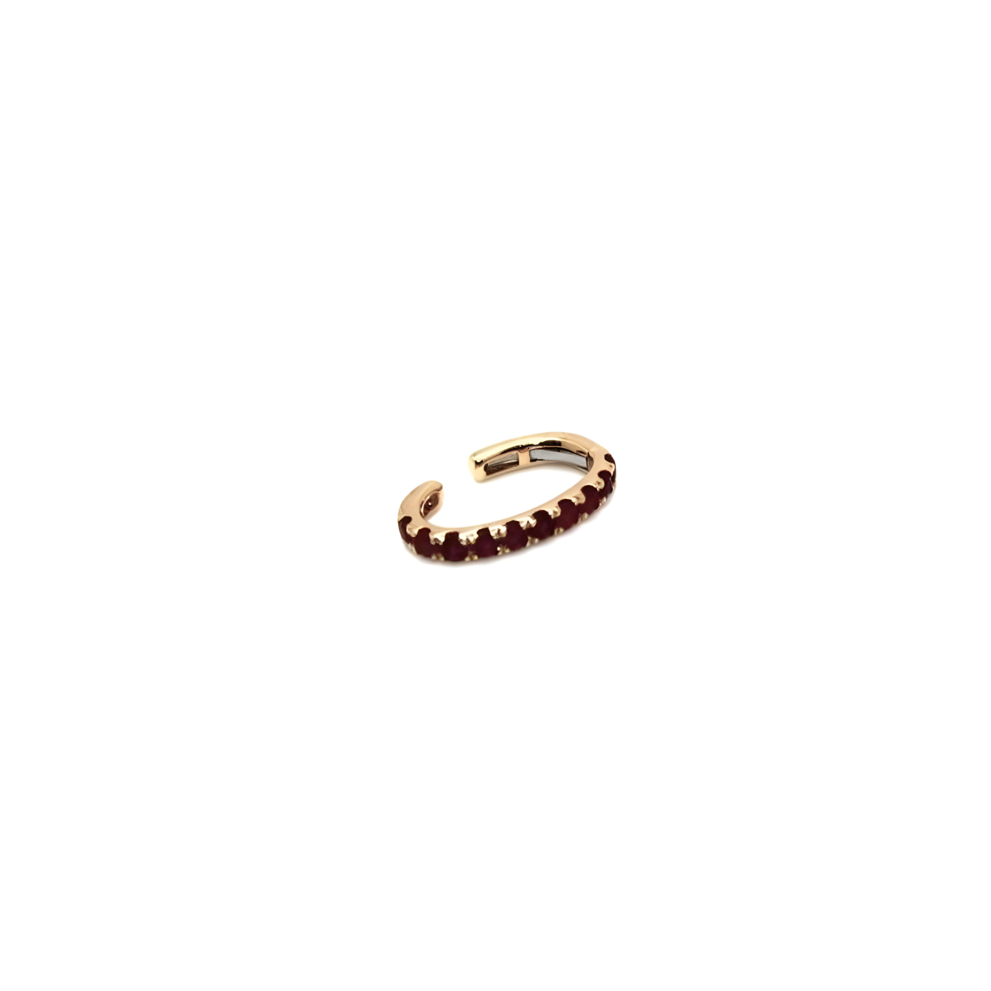 Ruby Ear Cuff in Yellow Gold