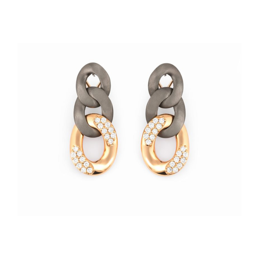 Groumettona Links Gold & Diamond Earrings