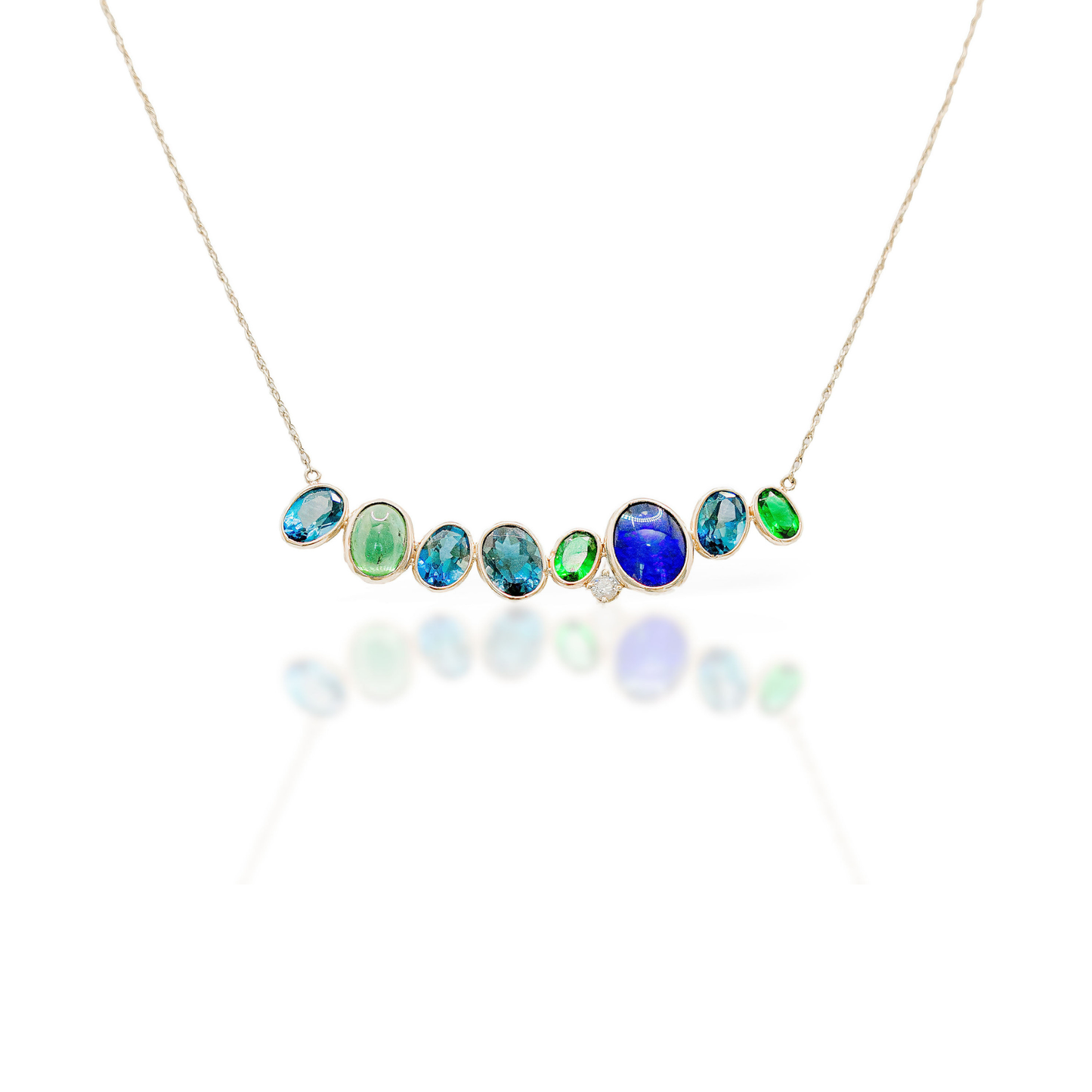 Blue Opal Bar Necklace