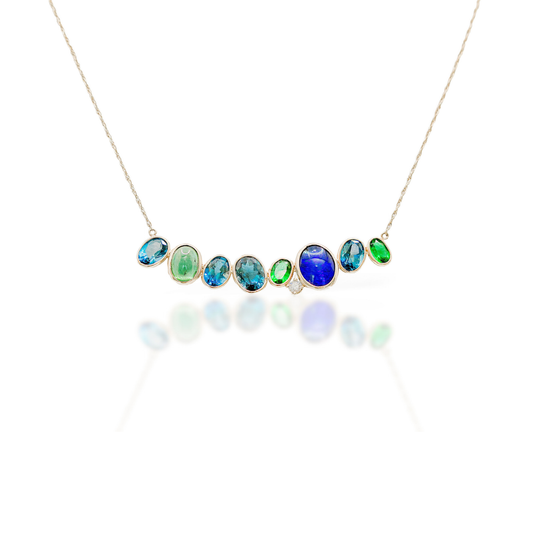 Blue Opal Bar Necklace
