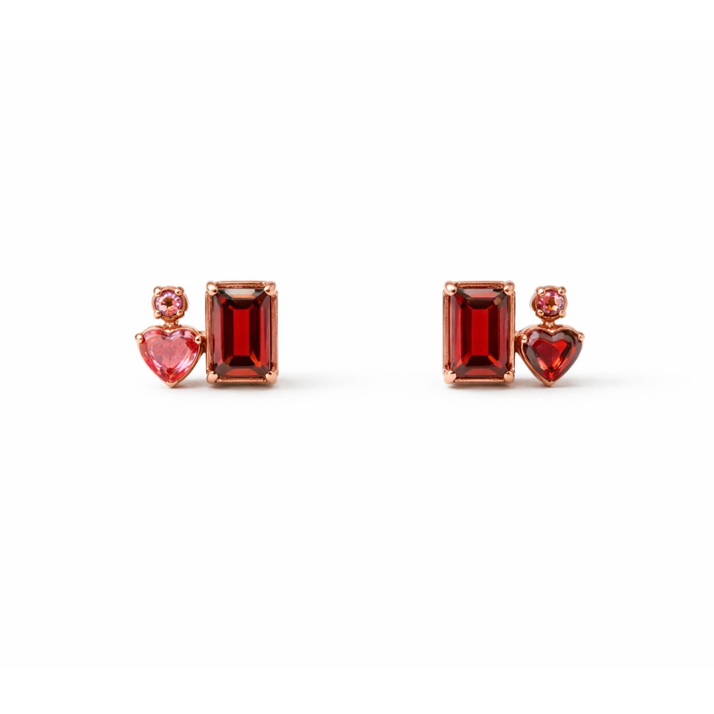 Red Heart Stud Earrings