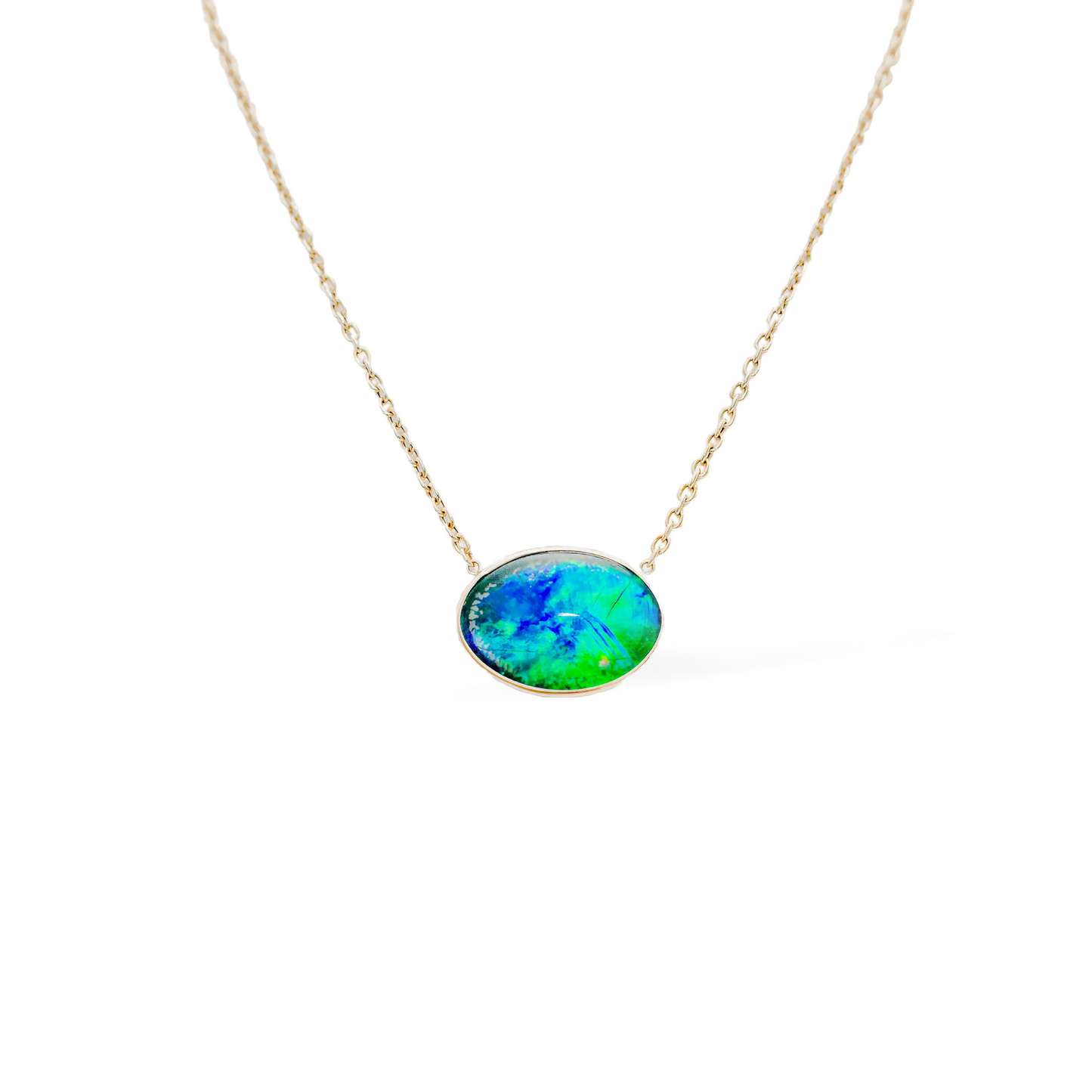 Large Opal Pendant Necklace