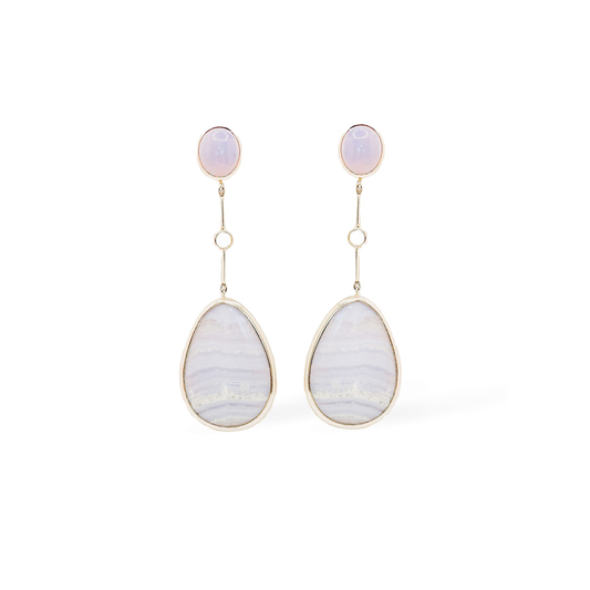 Blue Lace Agate Drop Earrings