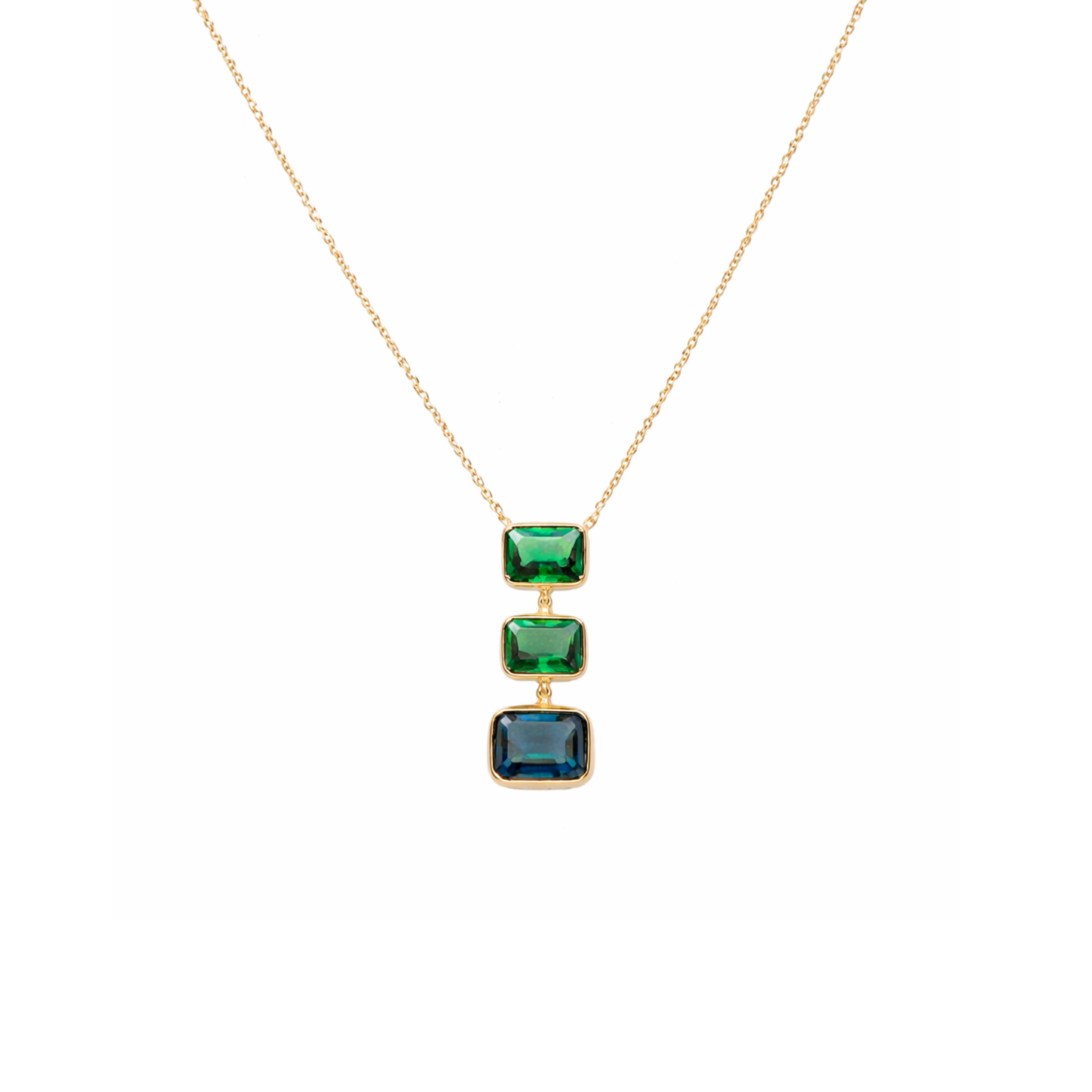 14K Gold Emerald Cascade Necklace