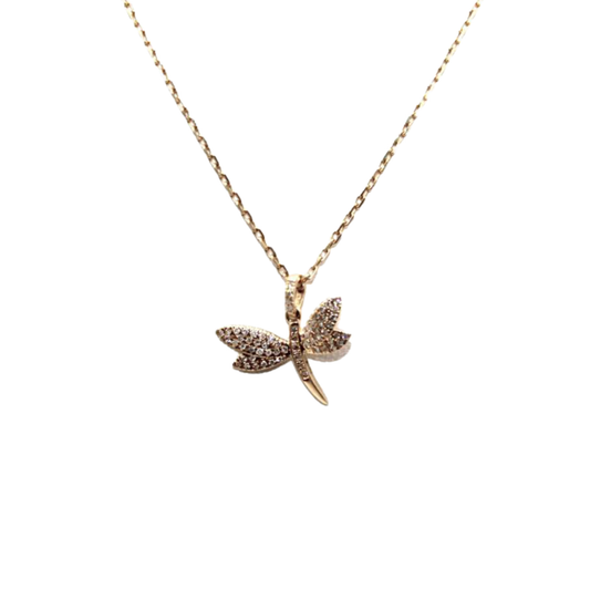 Diamond Dragonfly Necklace