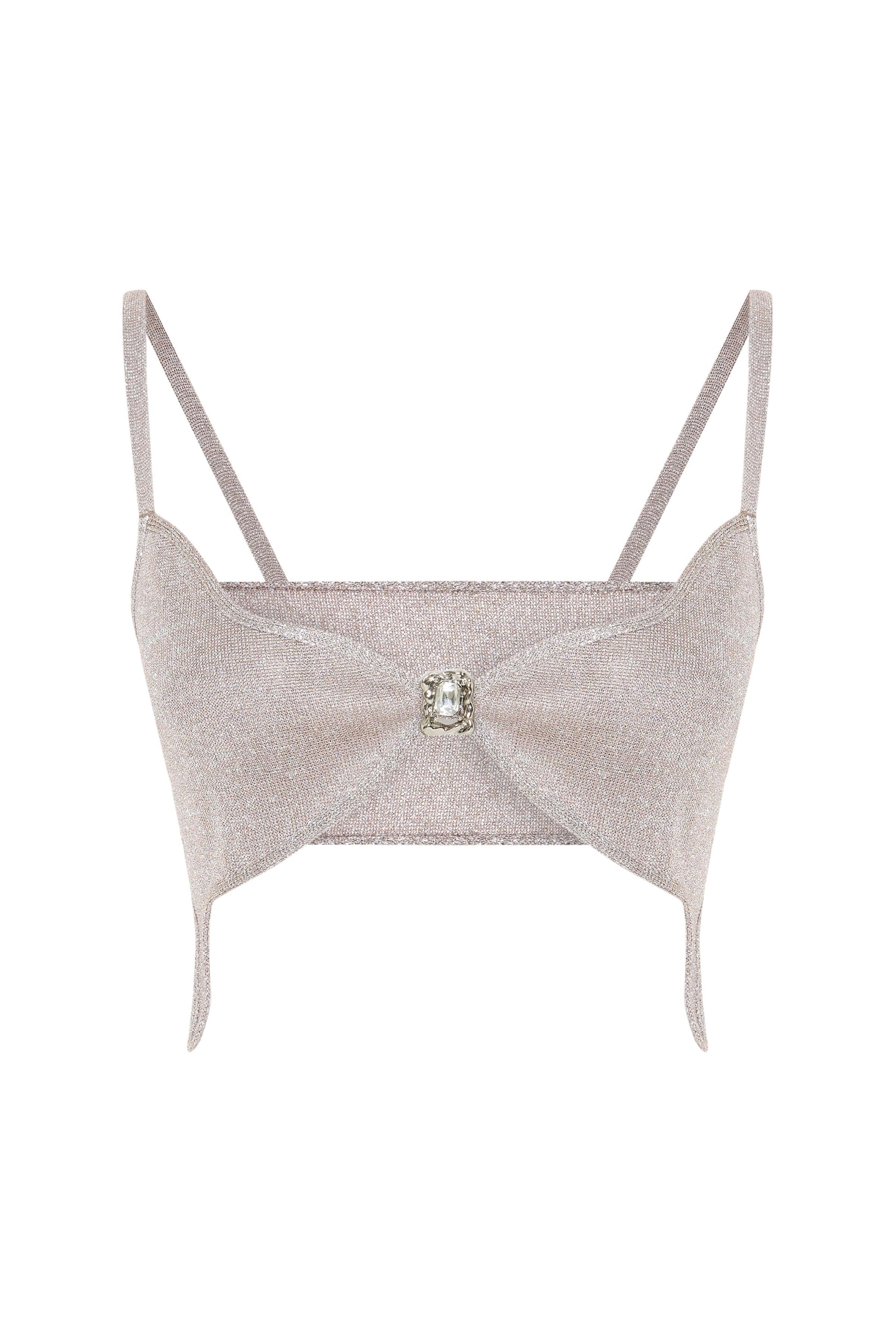 JENDUE Zahrâ Crop - Shimmering Crystal Knit Bralette