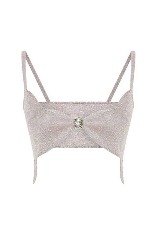 JENDUE Zahrâ Crop - Shimmering Crystal Knit Bralette