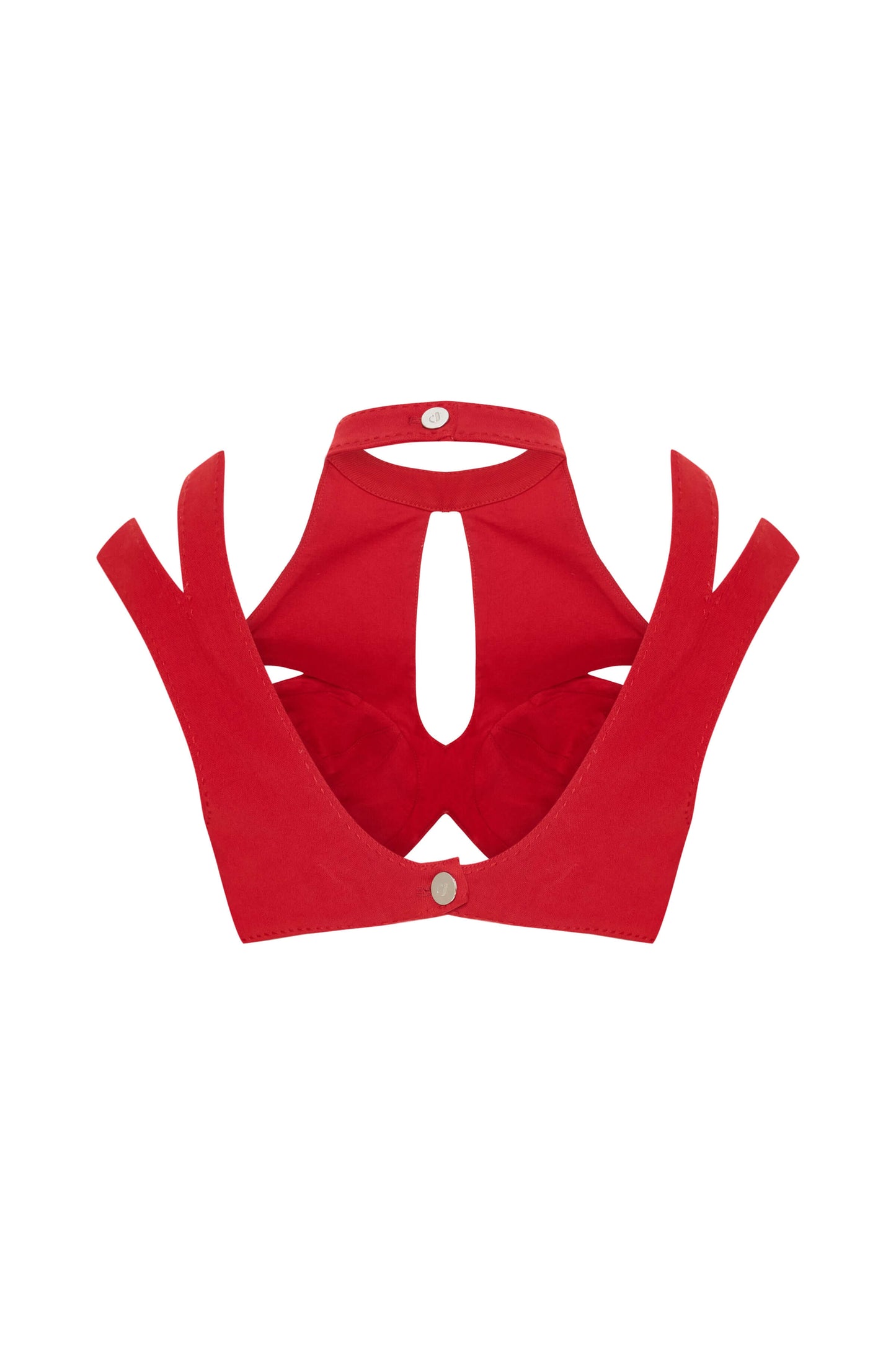 JENDUE Gaia Bra - Red Cutout Designer Bralette Top