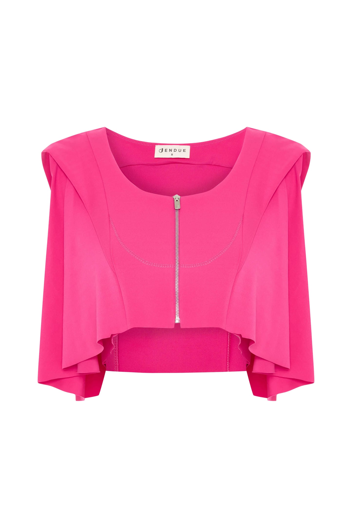 JENDUE Cècile Crop and Vest - Designer Zip-Up Bolero Top