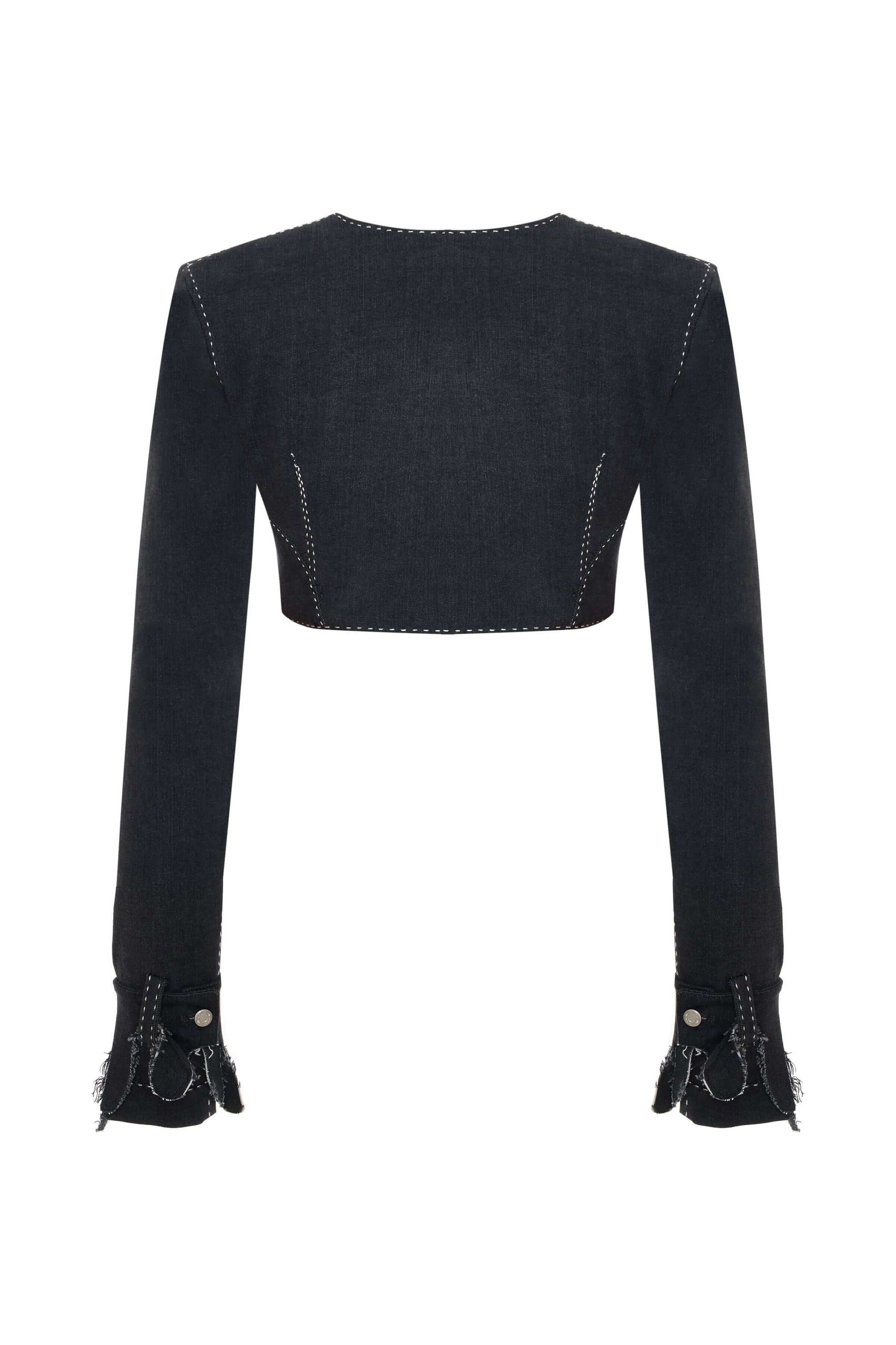 JENDUE Luciano Jacket - Cropped Black Denim Bolero