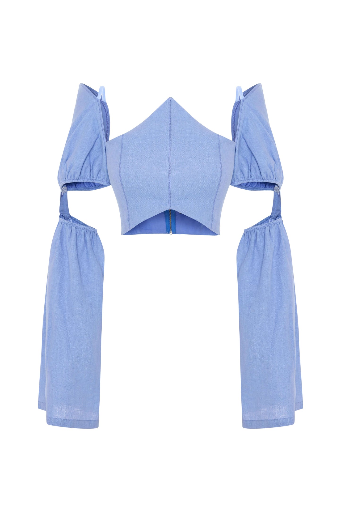 JENDUE Radiosa Sole Crop - Off-Shoulder Corset Puff Top