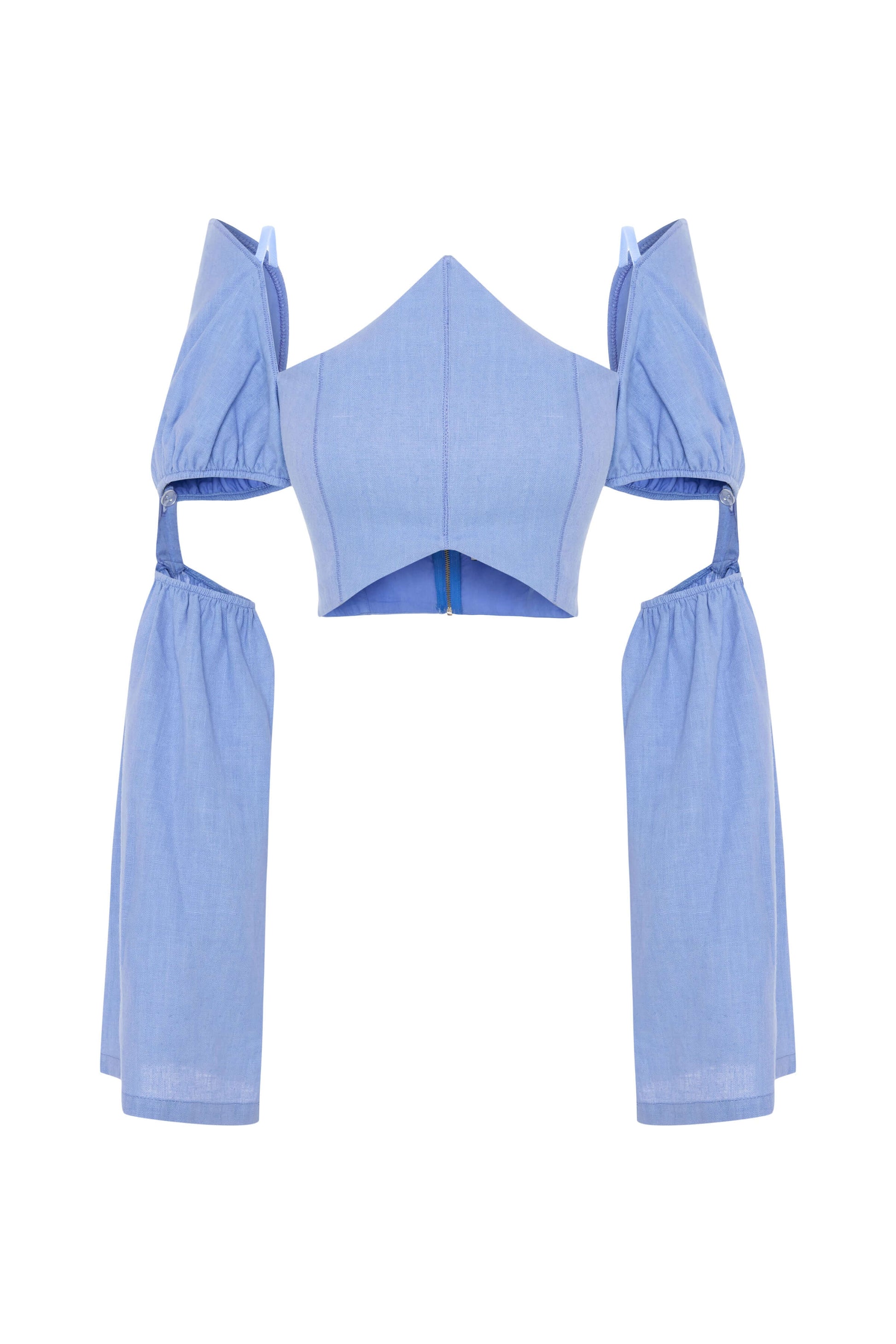 JENDUE Radiosa Sole Crop - Off-Shoulder Corset Puff Top