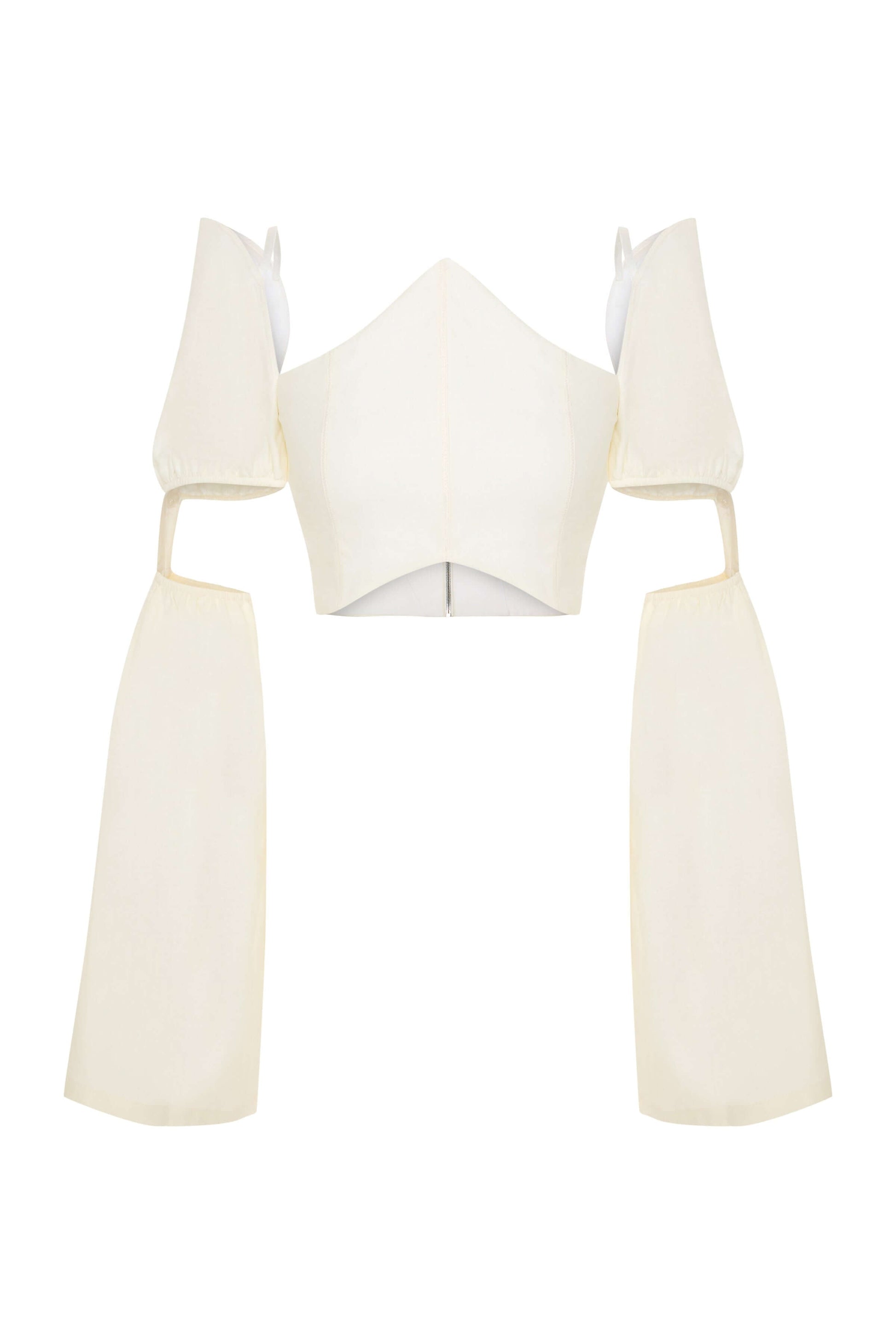 JENDUE Radiosa Sole Crop - Off-Shoulder Corset Puff Top