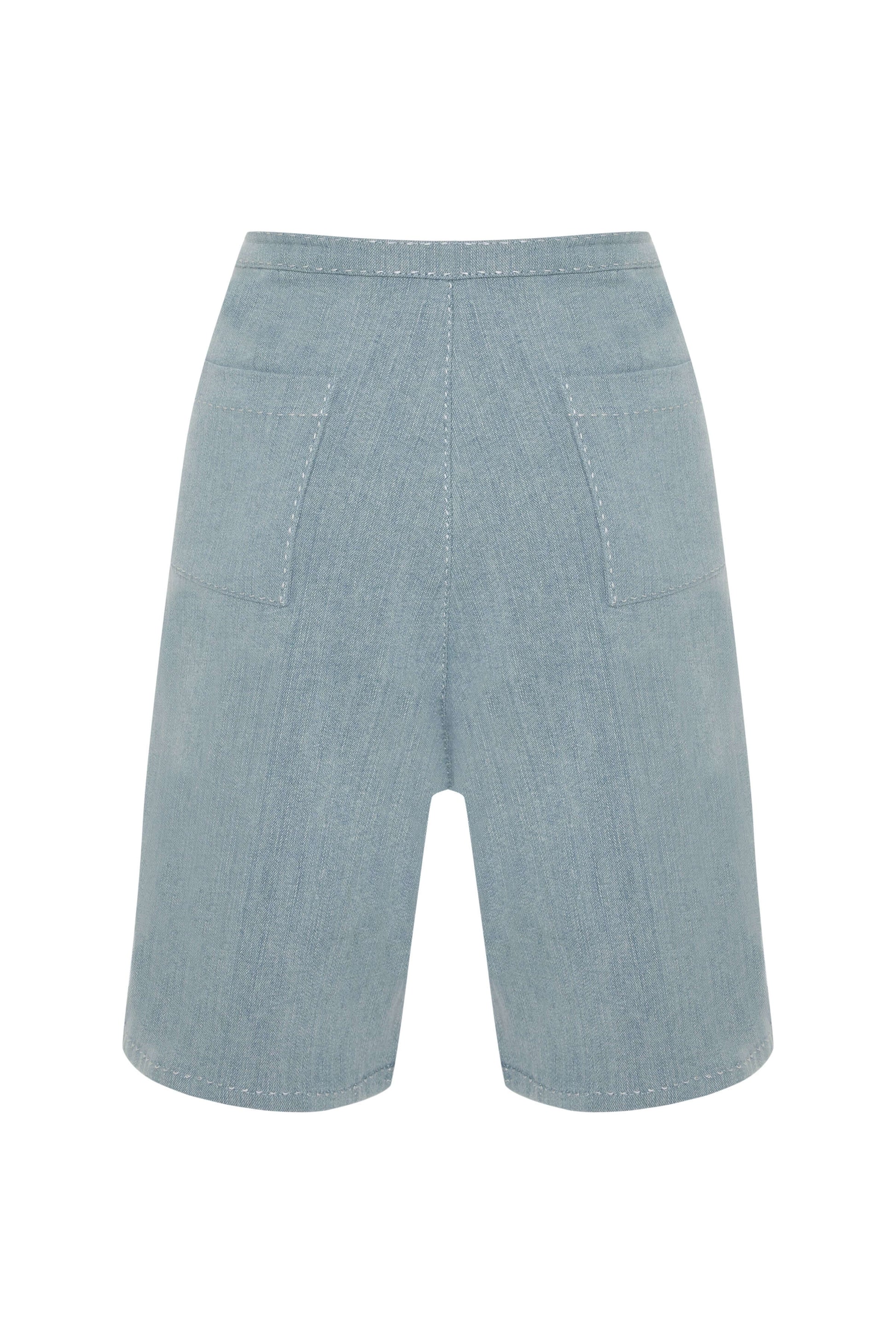 JENDUE Stormbringer Light Blue Denim Cut-Out Shorts
