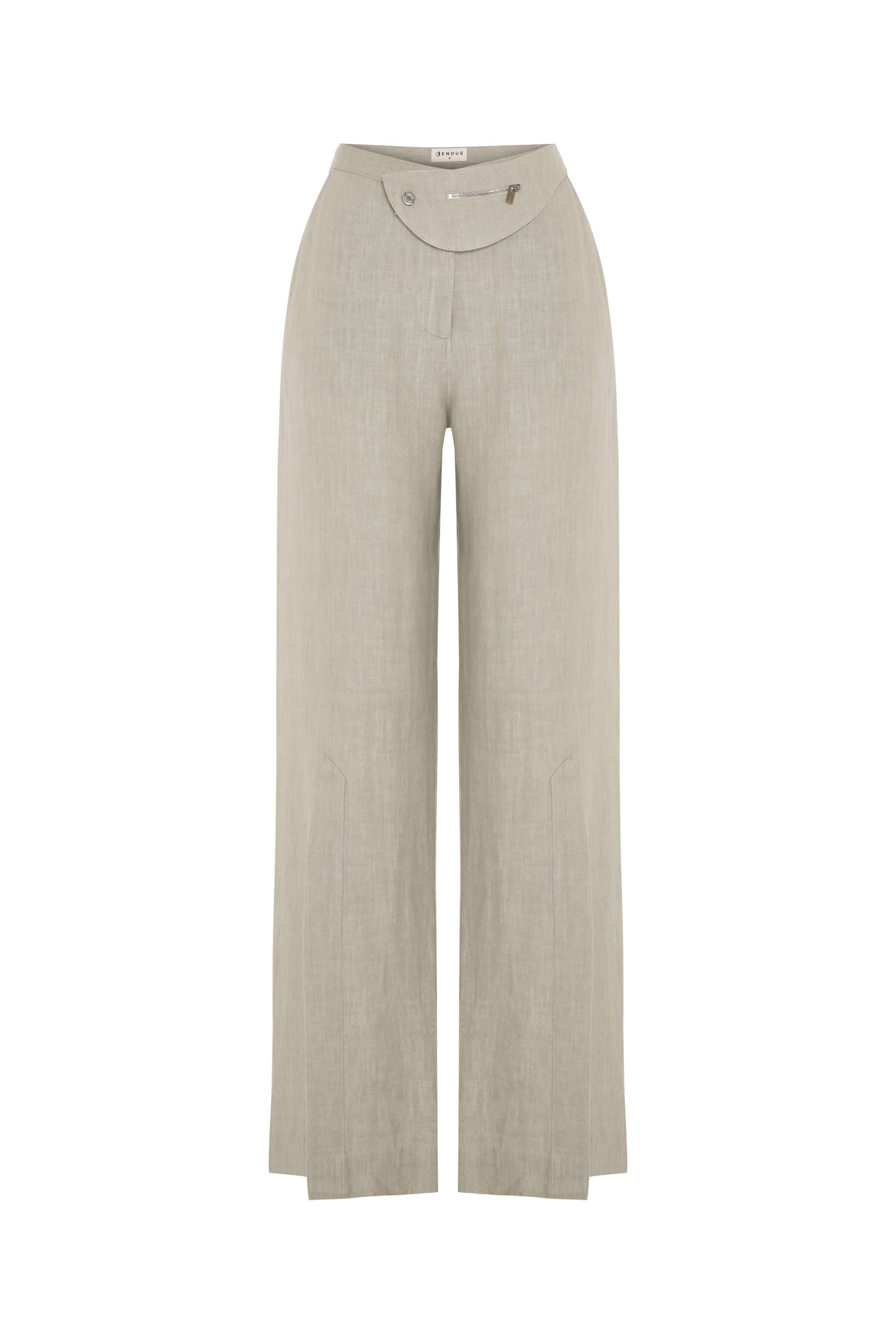 JENDUE Lia Linen Pants- High-Waist Wide Leg Trousers